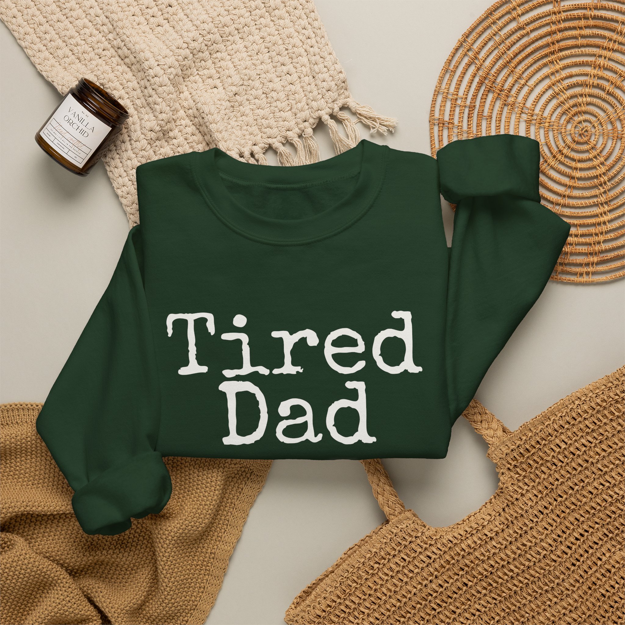 Tired Dad Sweatshirt (White Print) – Image 12