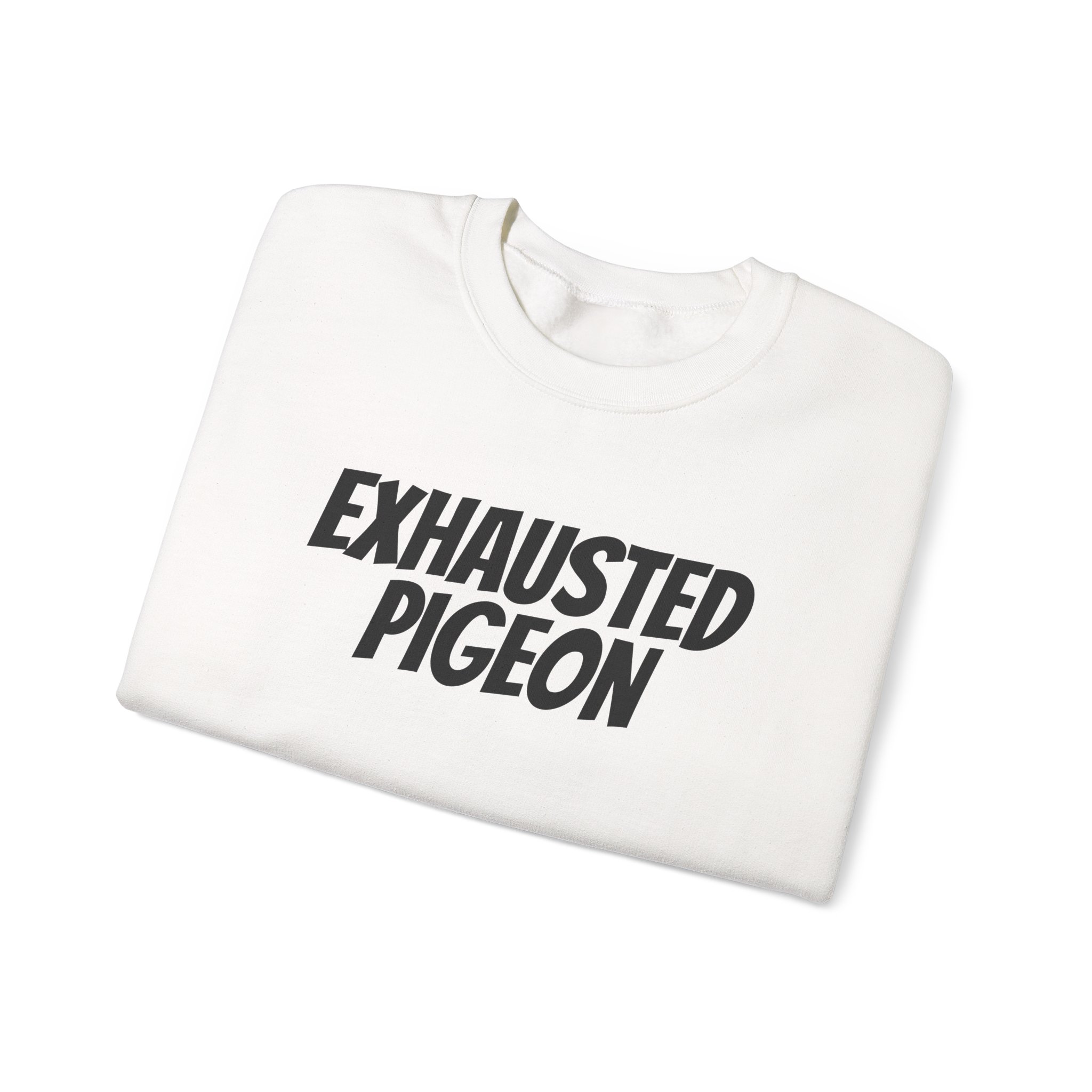 Exhausted Pigeon Sweatshirt (Black Print) – Image 3