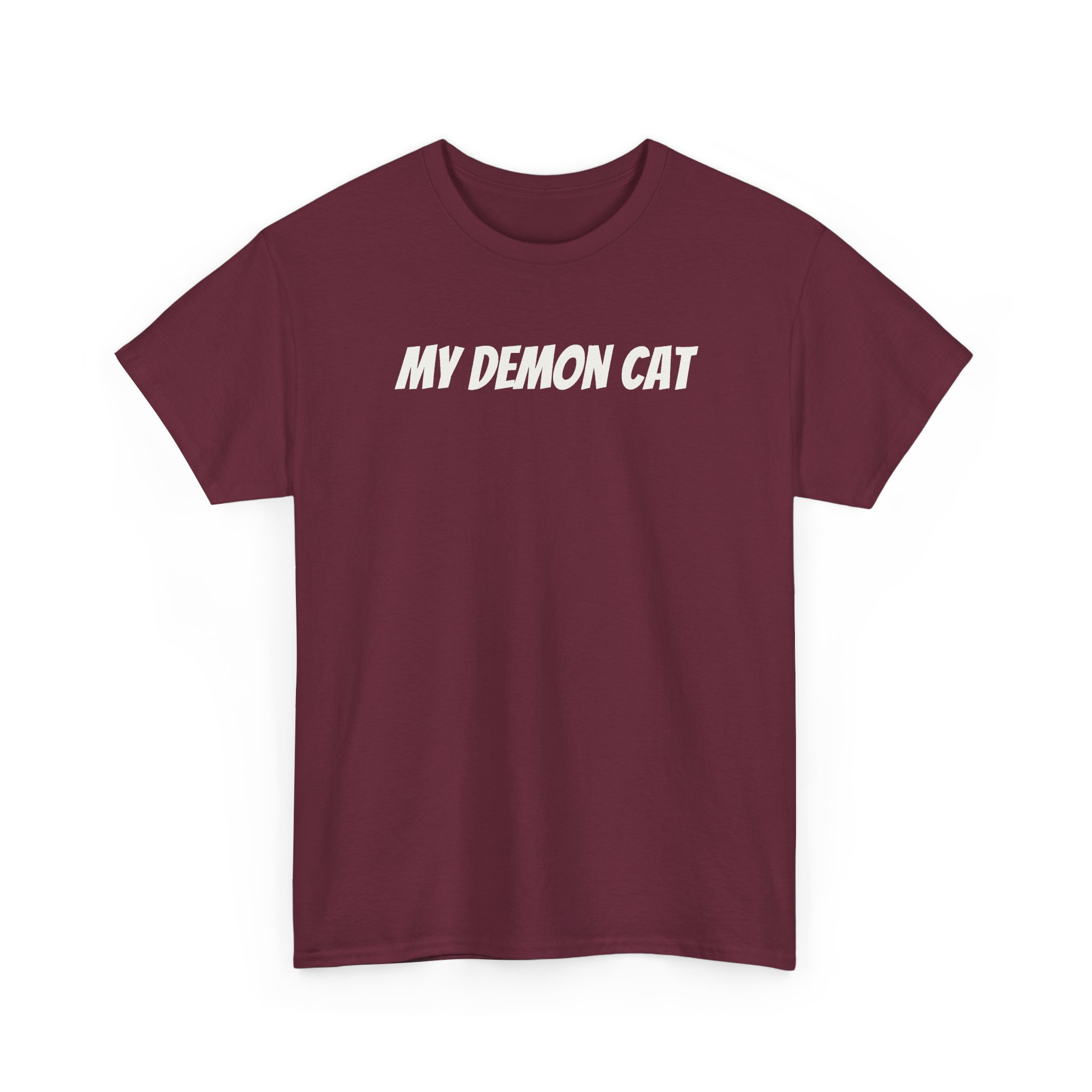My Demon Cat Shirt | Funny Sarcastic Tee | Gift for Pet Owner - White Text - T-Shirt - Image 7