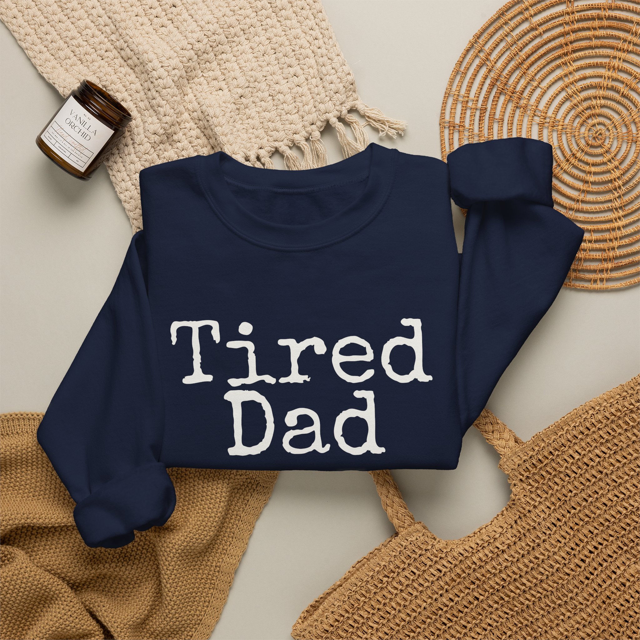 Tired Dad Sweatshirt (White Print) – Image 20