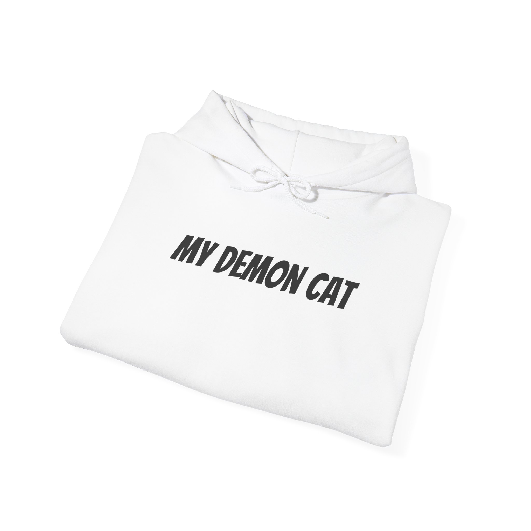 My Demon Cat Hoodie | Funny Sarcastic Hoodie | Gift for Pet Owner - Black Text - Hoodie - Image 4