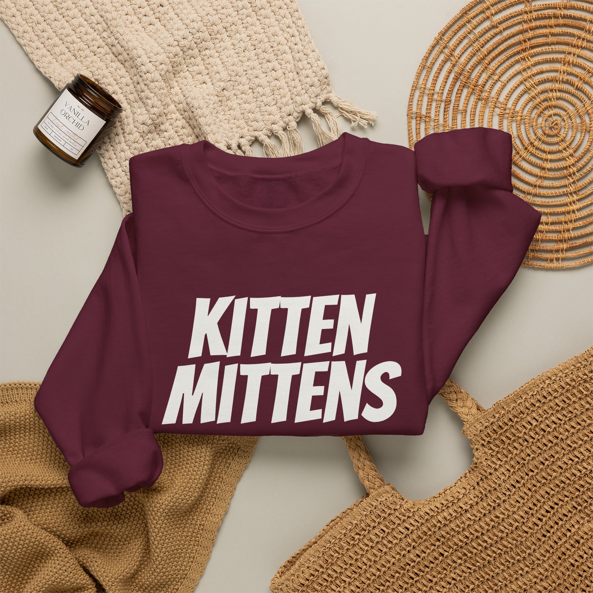 Kitten Mittens Sweatshirt | Funny Sarcastic Sweatshirt | Gift for Sitcom Fans - White Text - Sweatshirt - Image 8