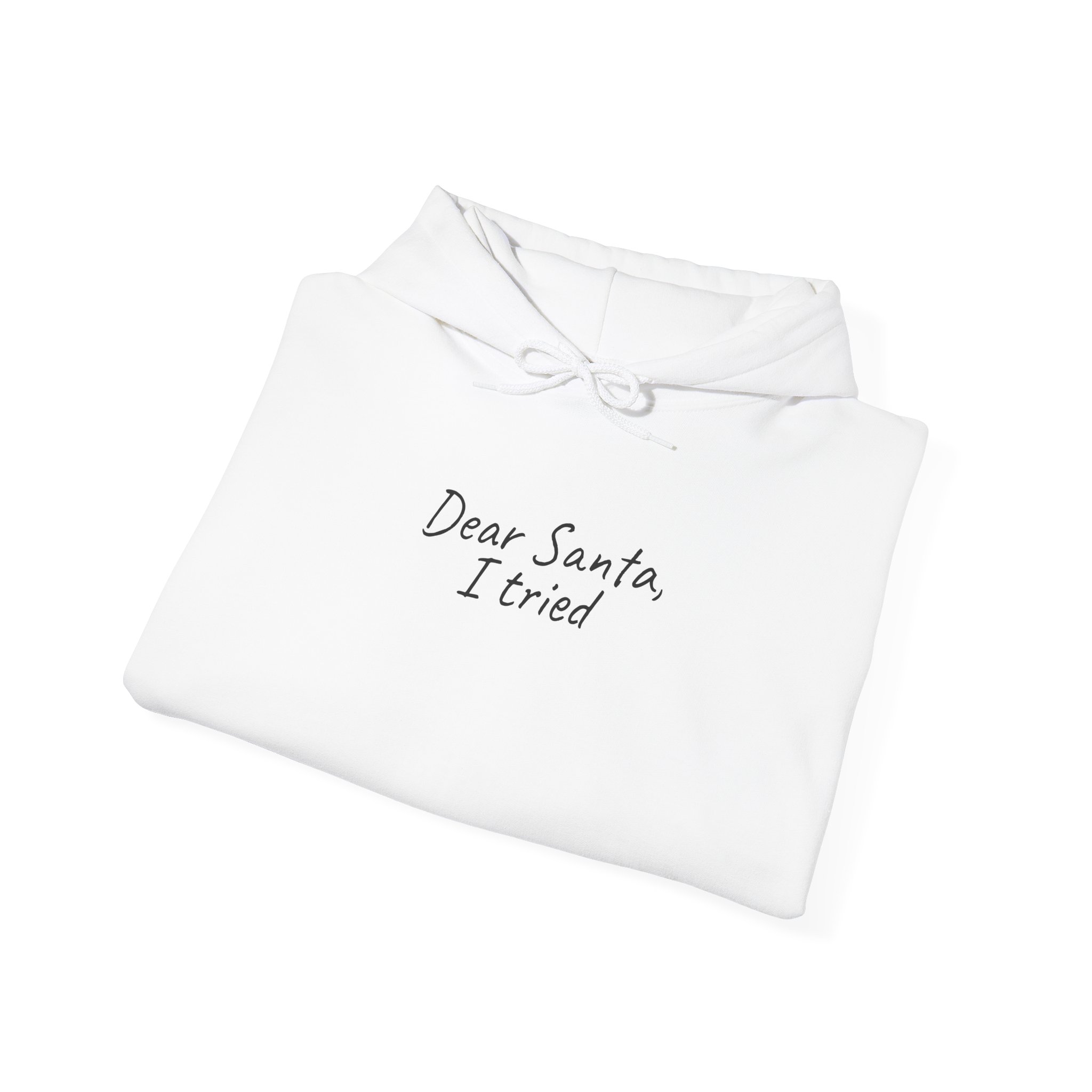 Dear Santa, I Tried Hoodie | Funny Holiday Hoodie | Gift for Kids - Black Text - Hoodie - Image 4