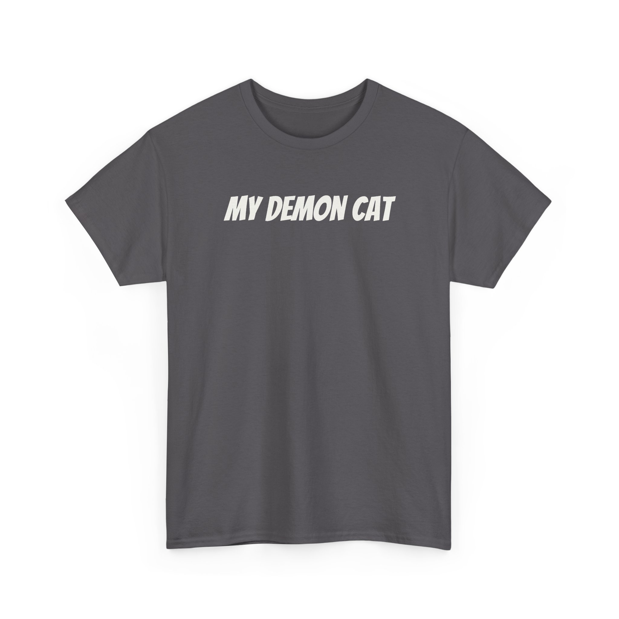 My Demon Cat Shirt | Funny Sarcastic Tee | Gift for Pet Owner - White Text - T-Shirt - Image 11