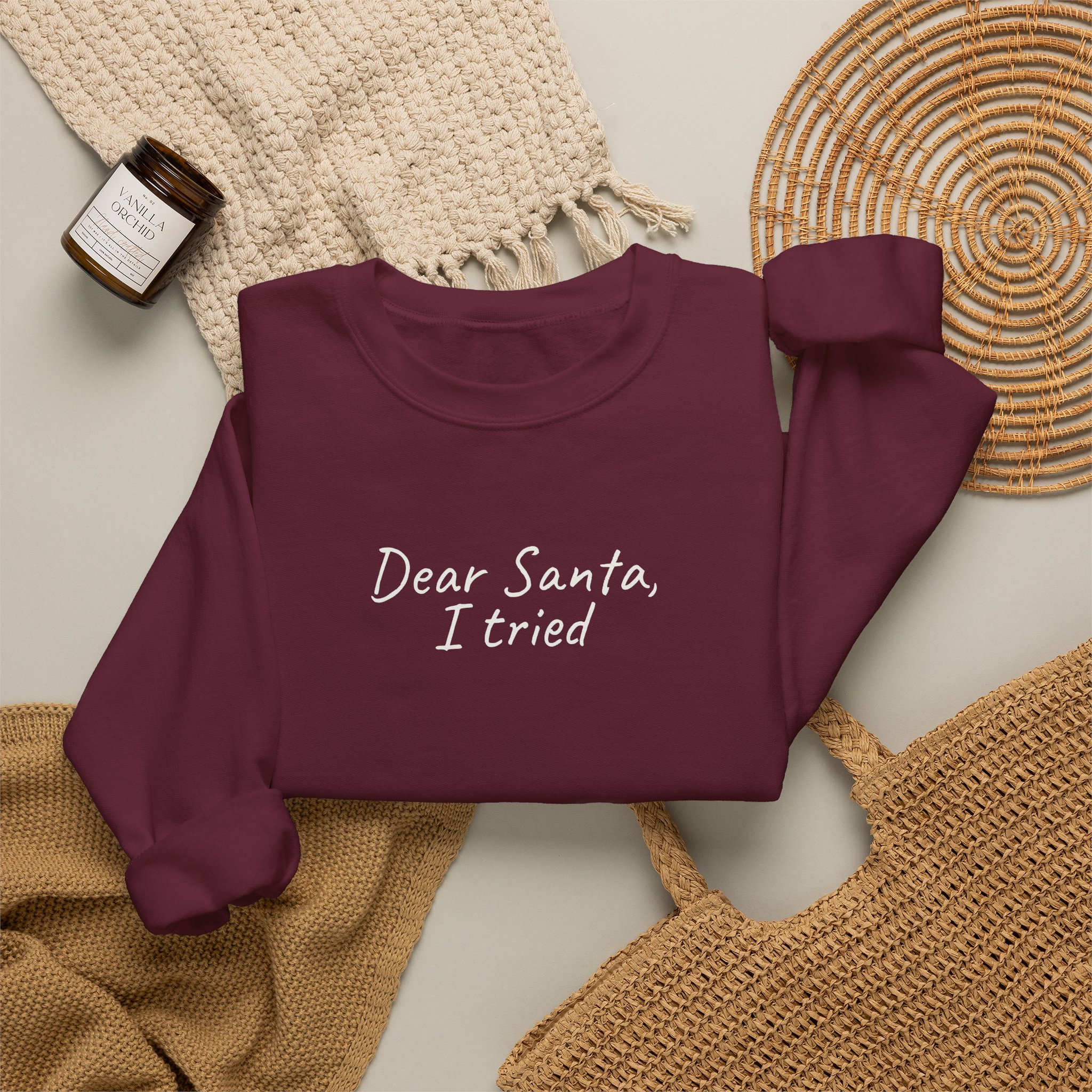 Dear Santa, I Tried Sweatshirt | Funny Holiday Sweatshirt | Gift for Kids - White Text - Sweatshirt - Image 8