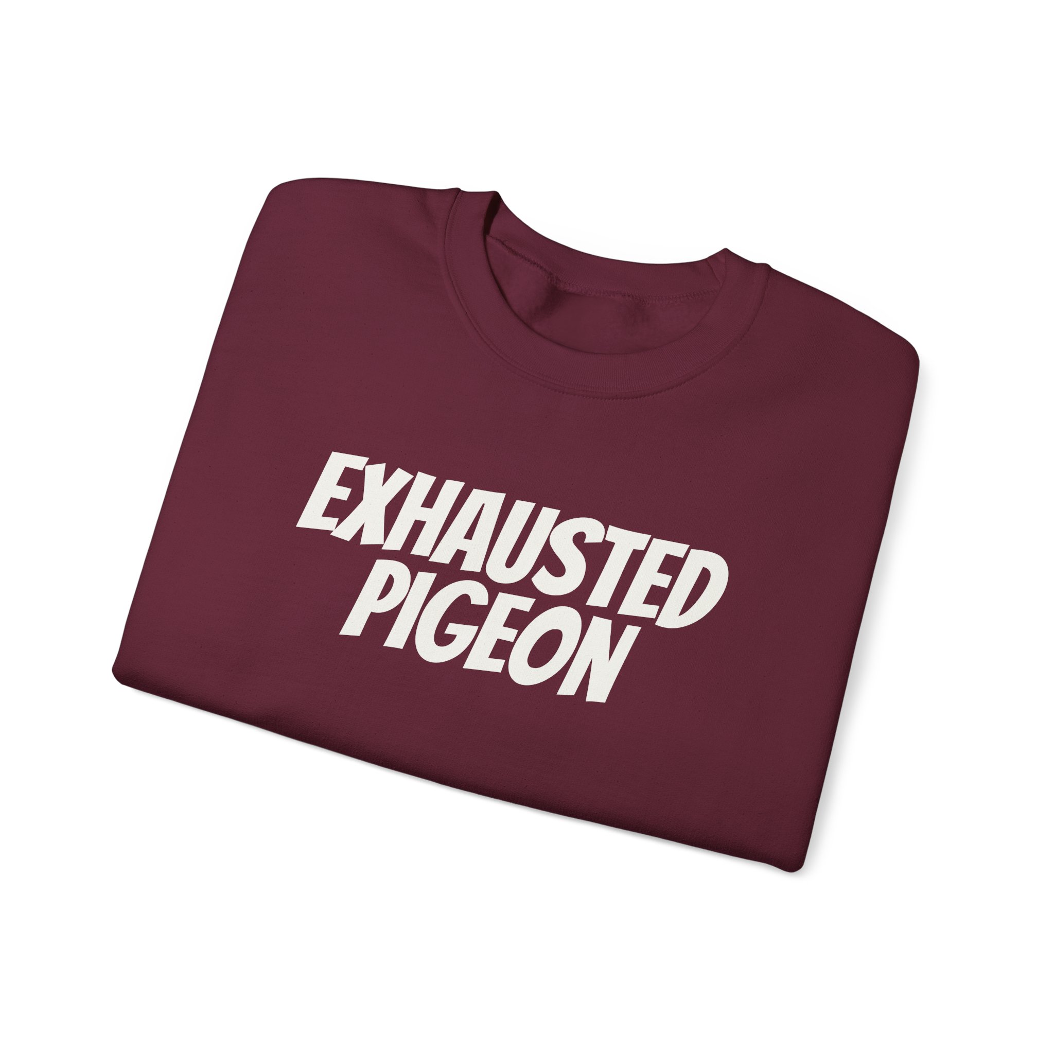 Exhausted Pigeon Sweatshirt (White Print) - Image 7