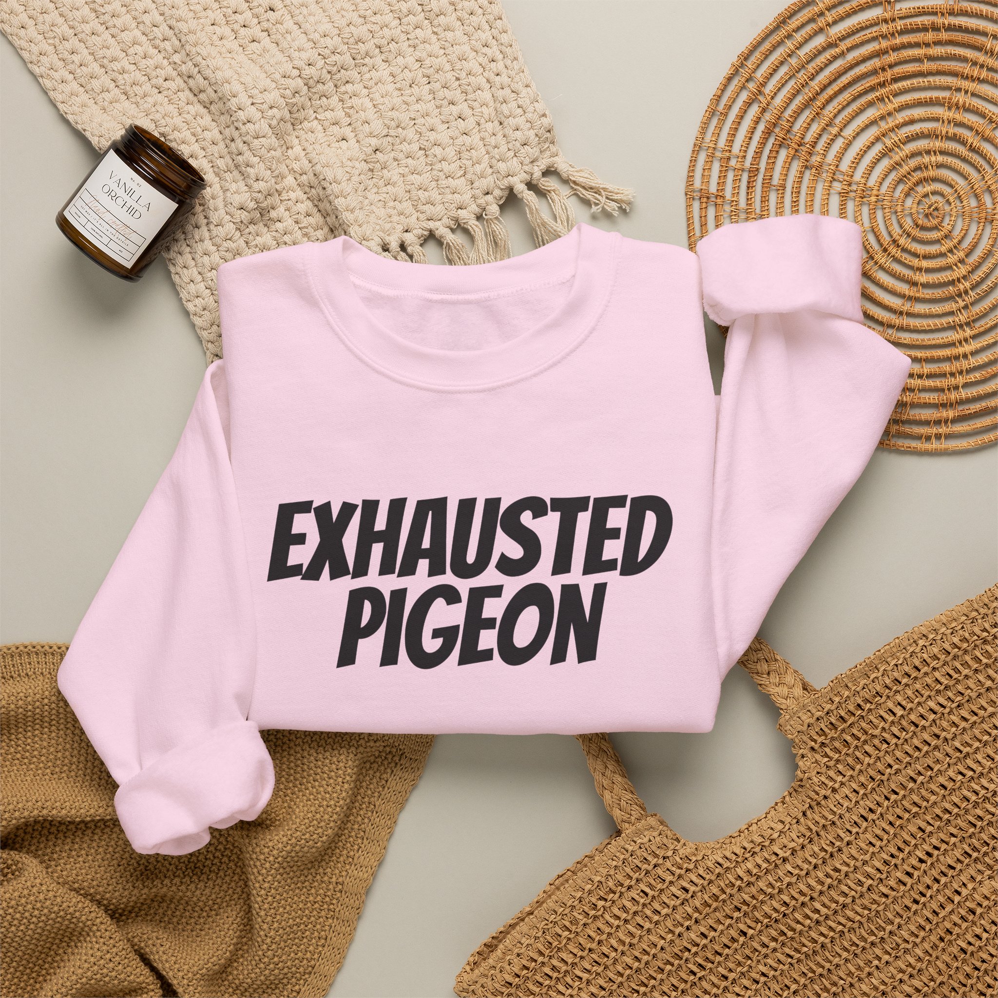 Exhausted Pigeon Sweatshirt (Black Print) – Image 16