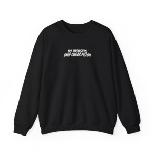 No Thoughts Only Chaos Pigeon Sweatshirt | Funny Sweatshirt | Gift for Internet User - White Text - Sweatshirt