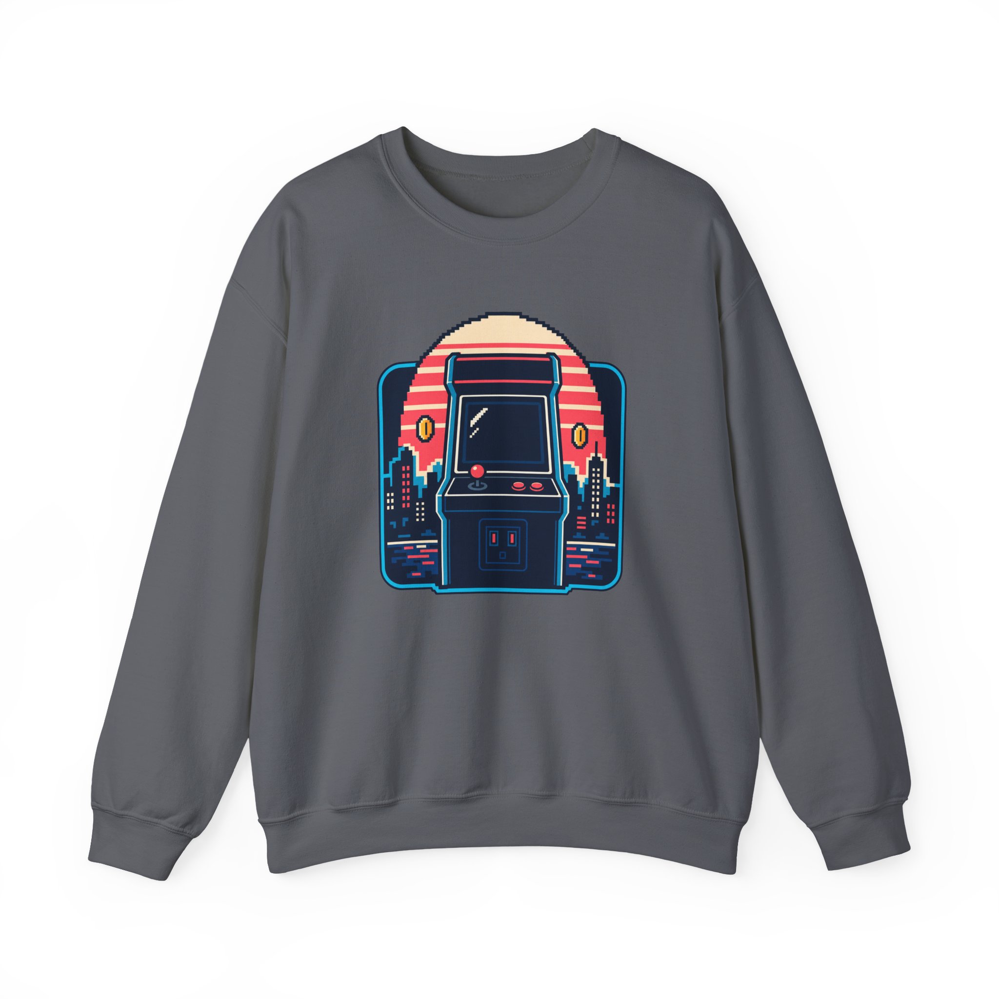 Neon Arcade Night Sweatshirt — Black – Bild 2