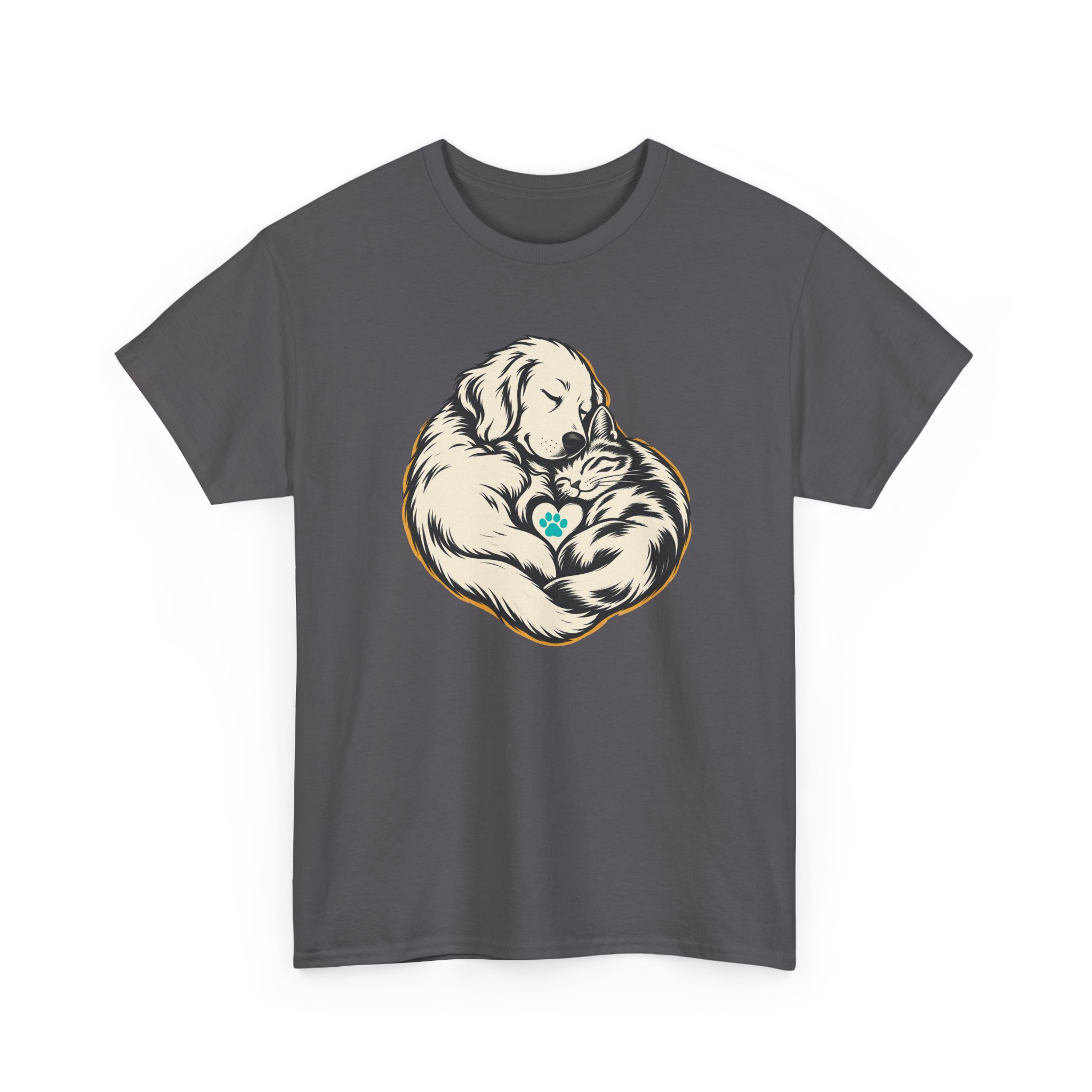 Heartful Pair T-Shirt — Black – Image 2