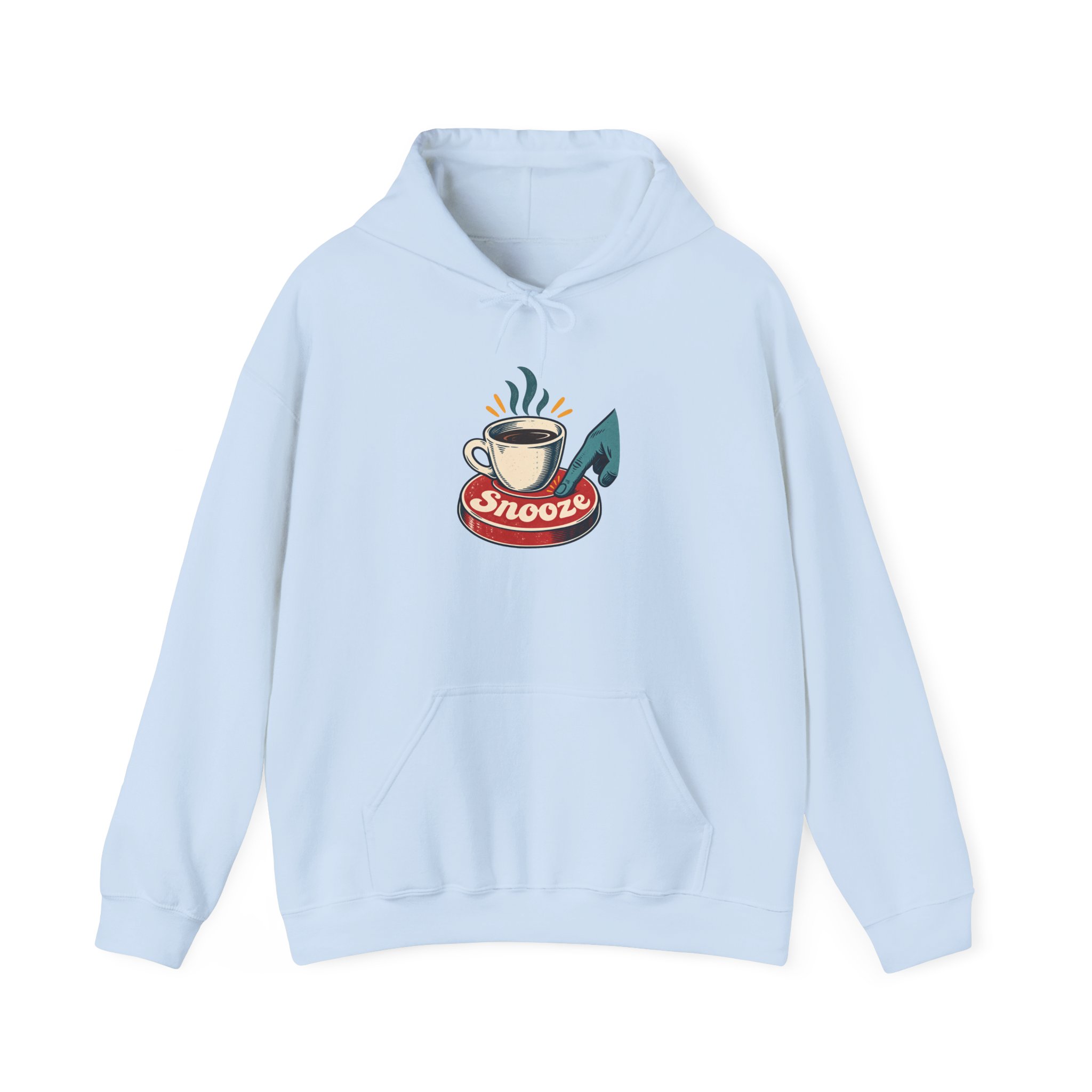 Snooze Button Espresso Hoodie — White – Bild 2