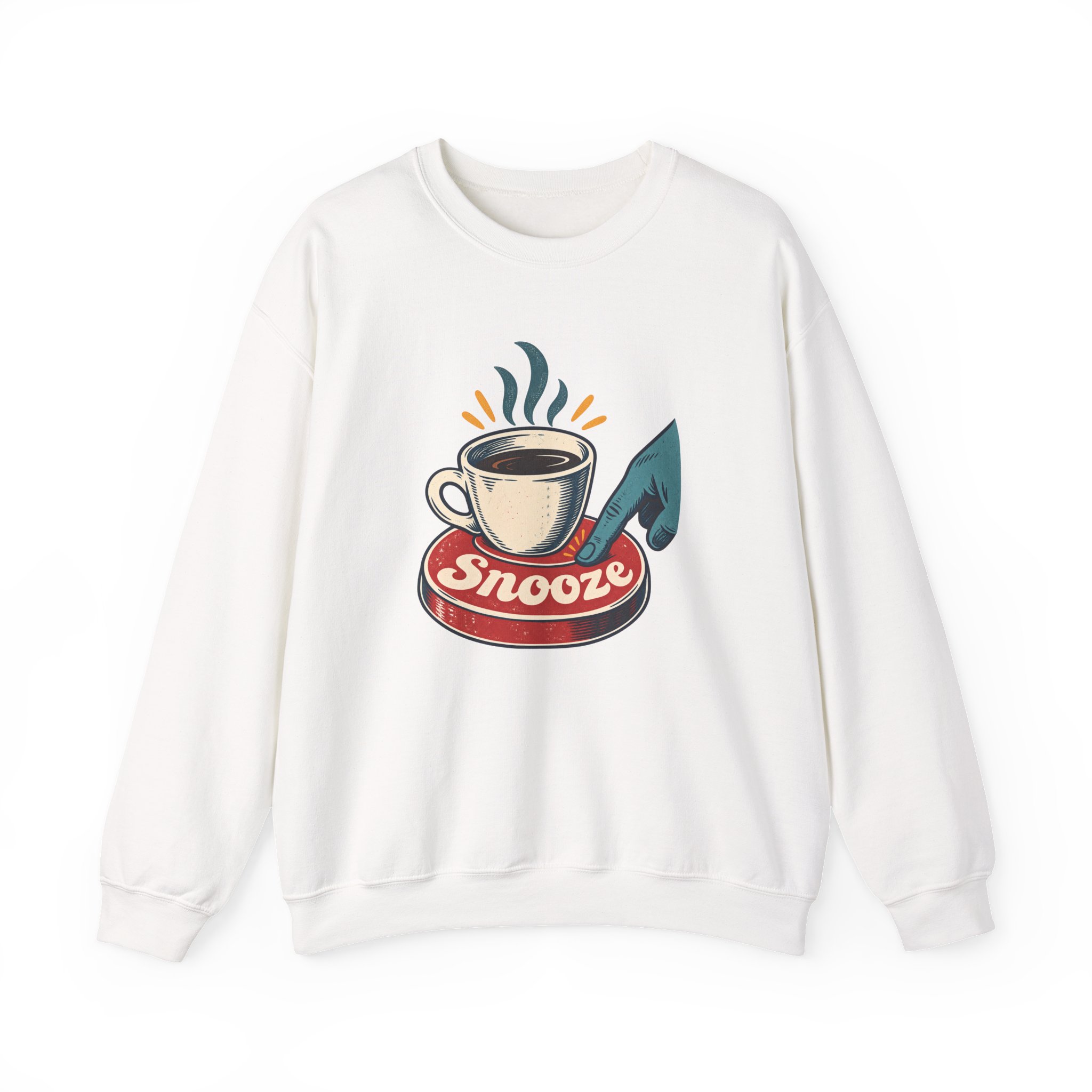 Sweat-shirt Snooze Button Espresso — Blanc