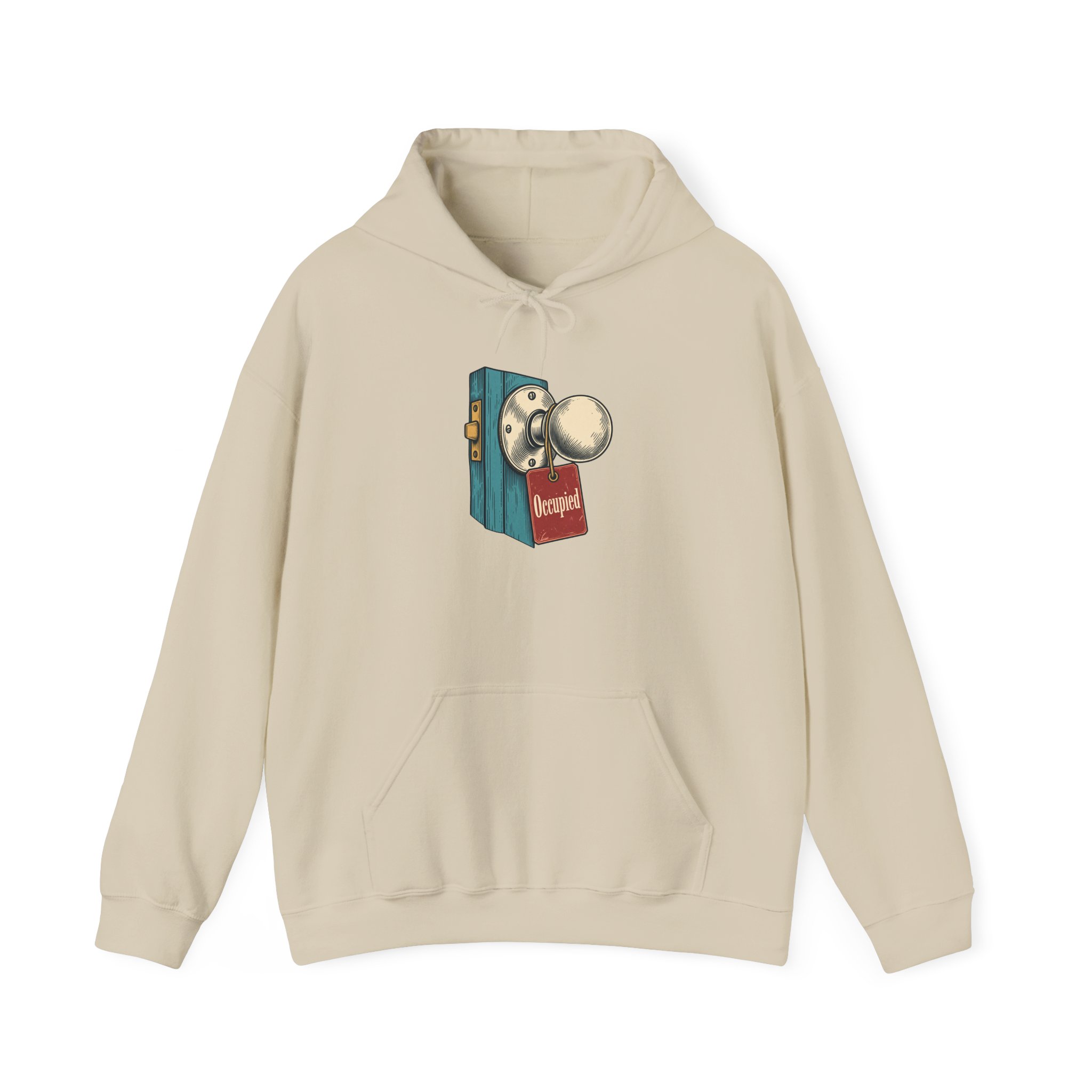 Occupied Door Hoodie — White - Image 4