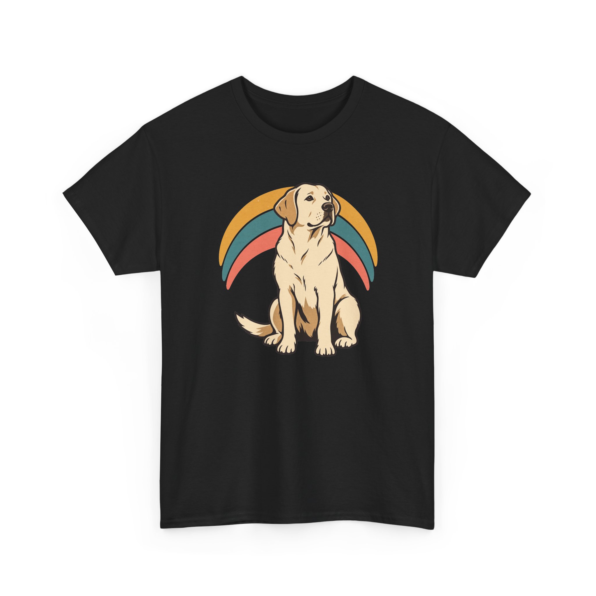 Retro Pup Halo T-Shirt — Schwarz