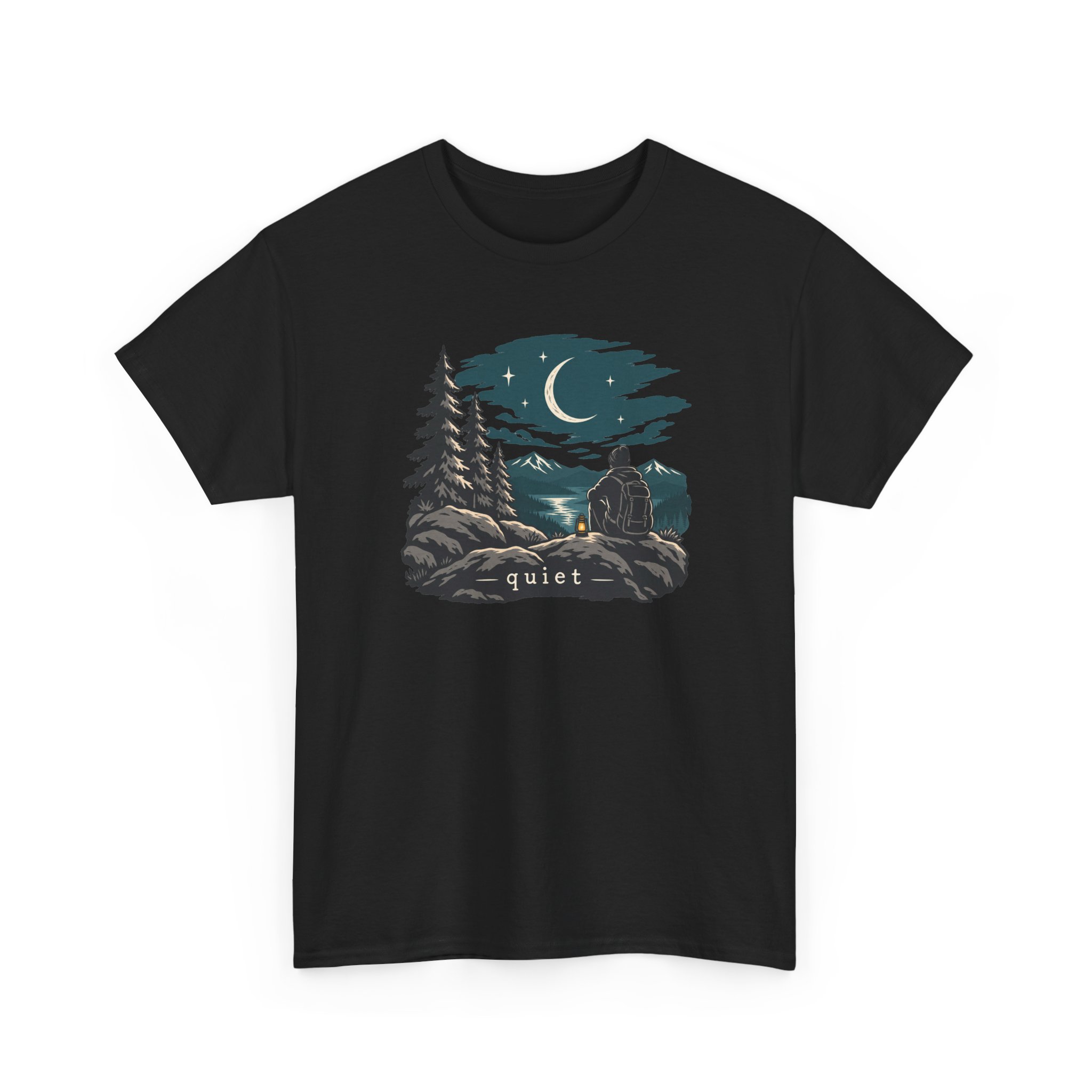 Ridge & Moon T-Shirt — Schwarz