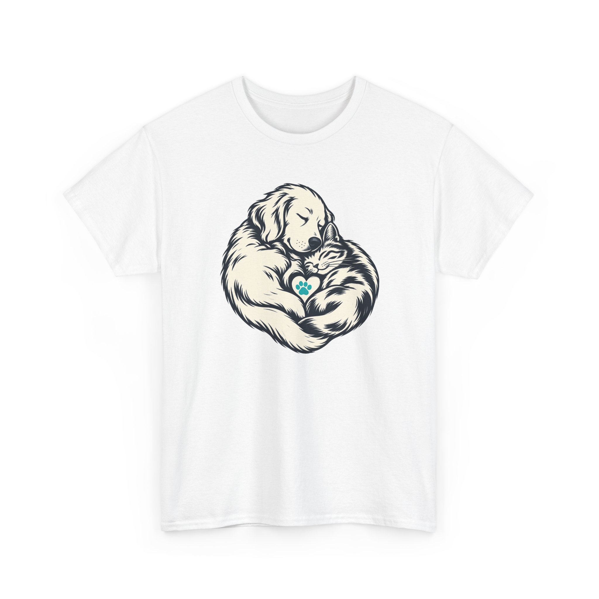 Heartful Pair T-Shirt — Weiß