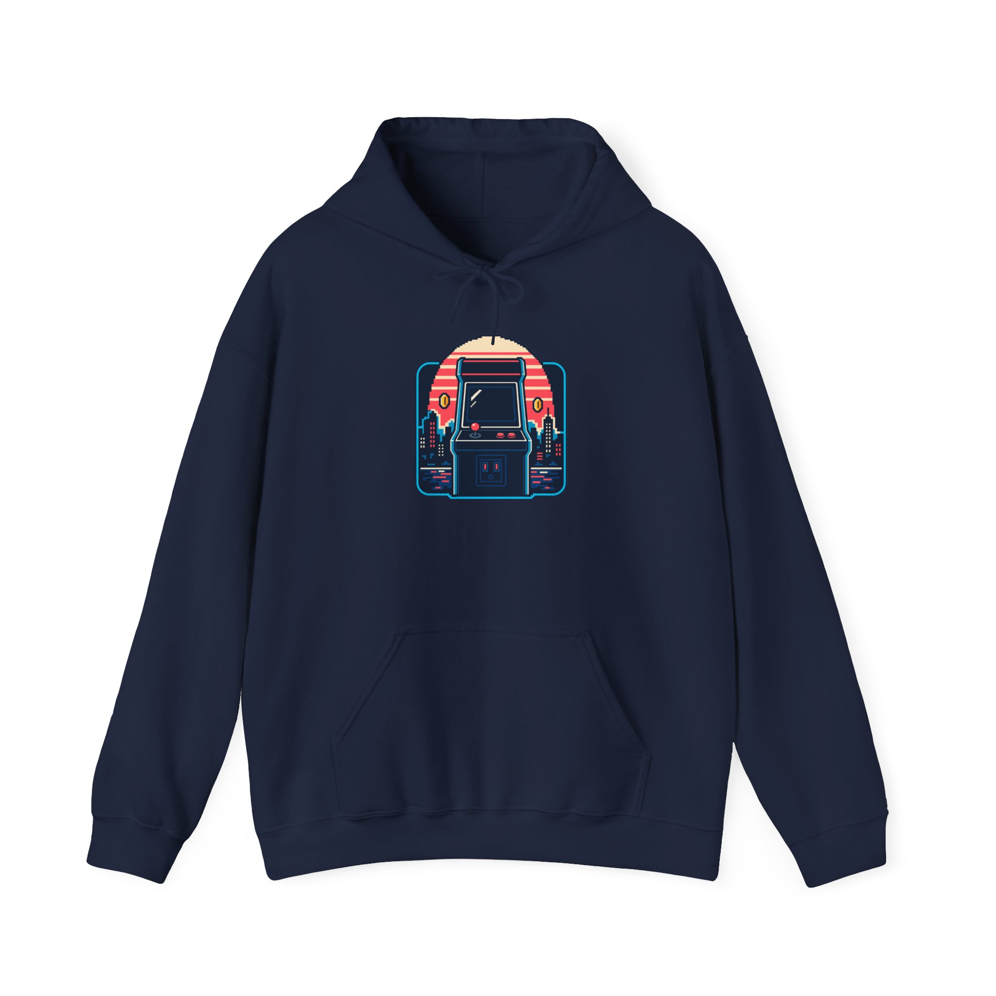 Neon Arcade Night Hoodie — Black – Bild 3