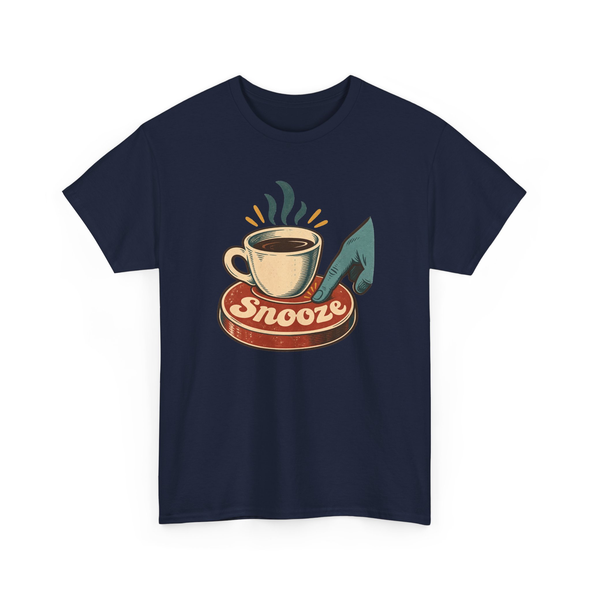 Snooze Button Espresso T-Shirt — Black – Image 3