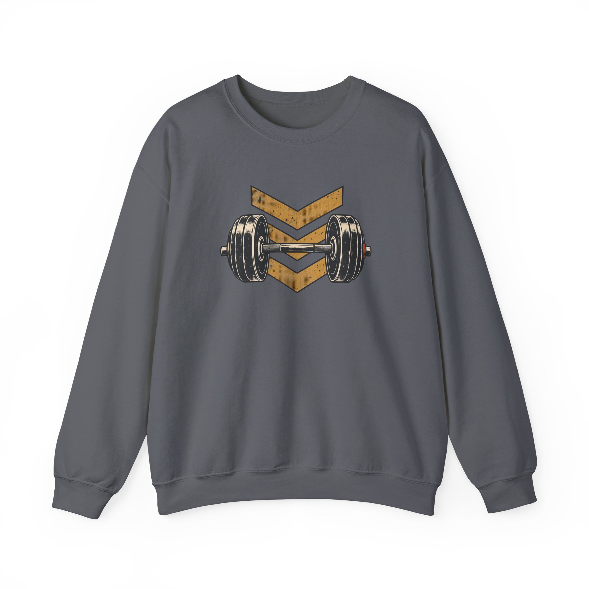 Retro Barbell Emblem Sweatshirt — Black – Bild 2