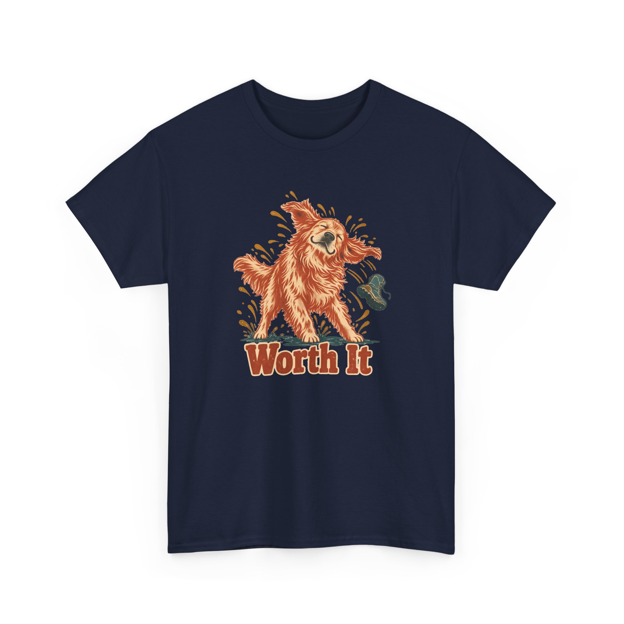 Wet Shake, Mud Boot T-Shirt — Black - Image 3
