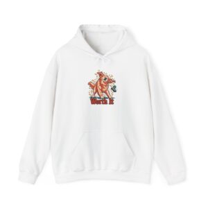 Wet Shake, Mud Boot Hoodie — White