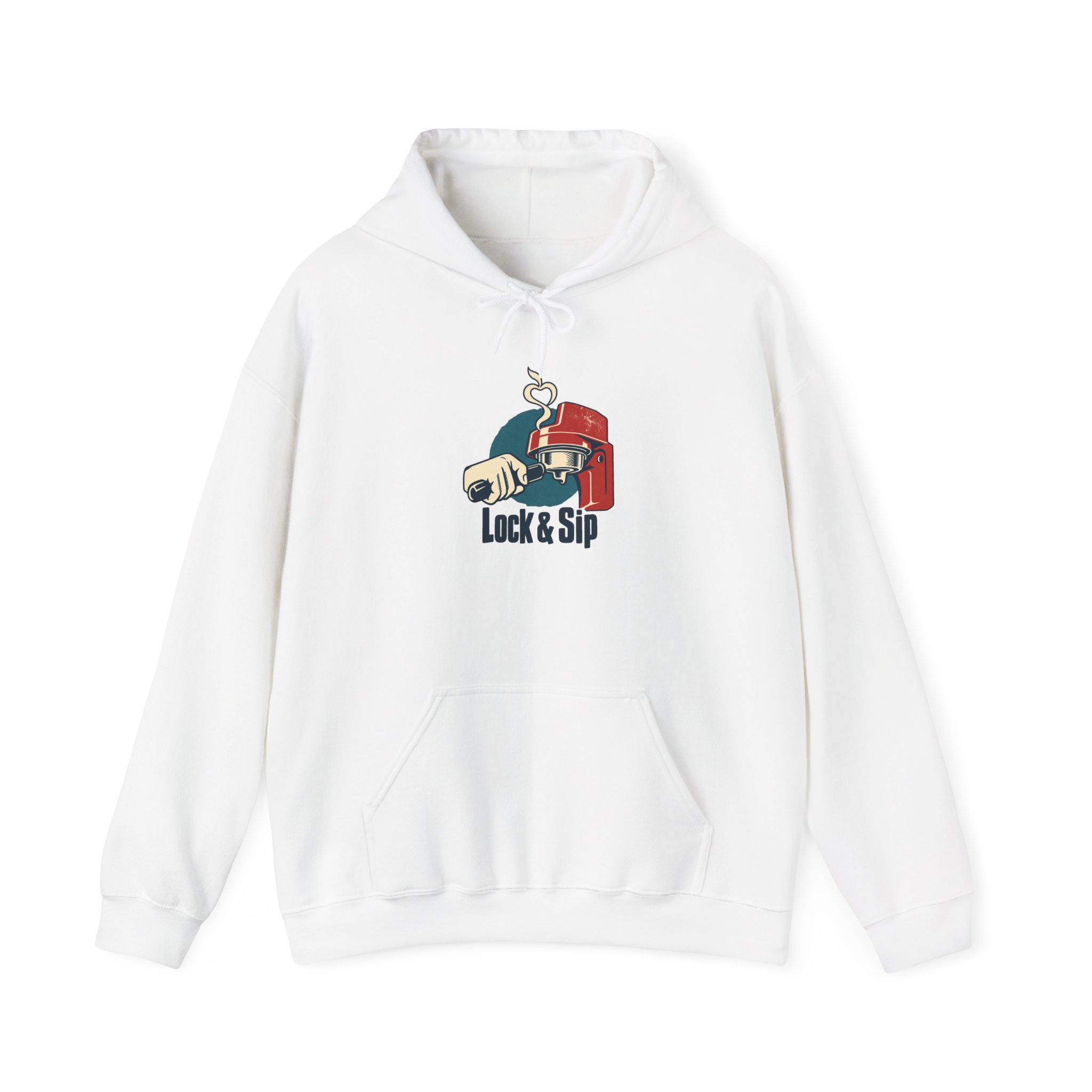 Lock & Sip Hoodie — Weiß