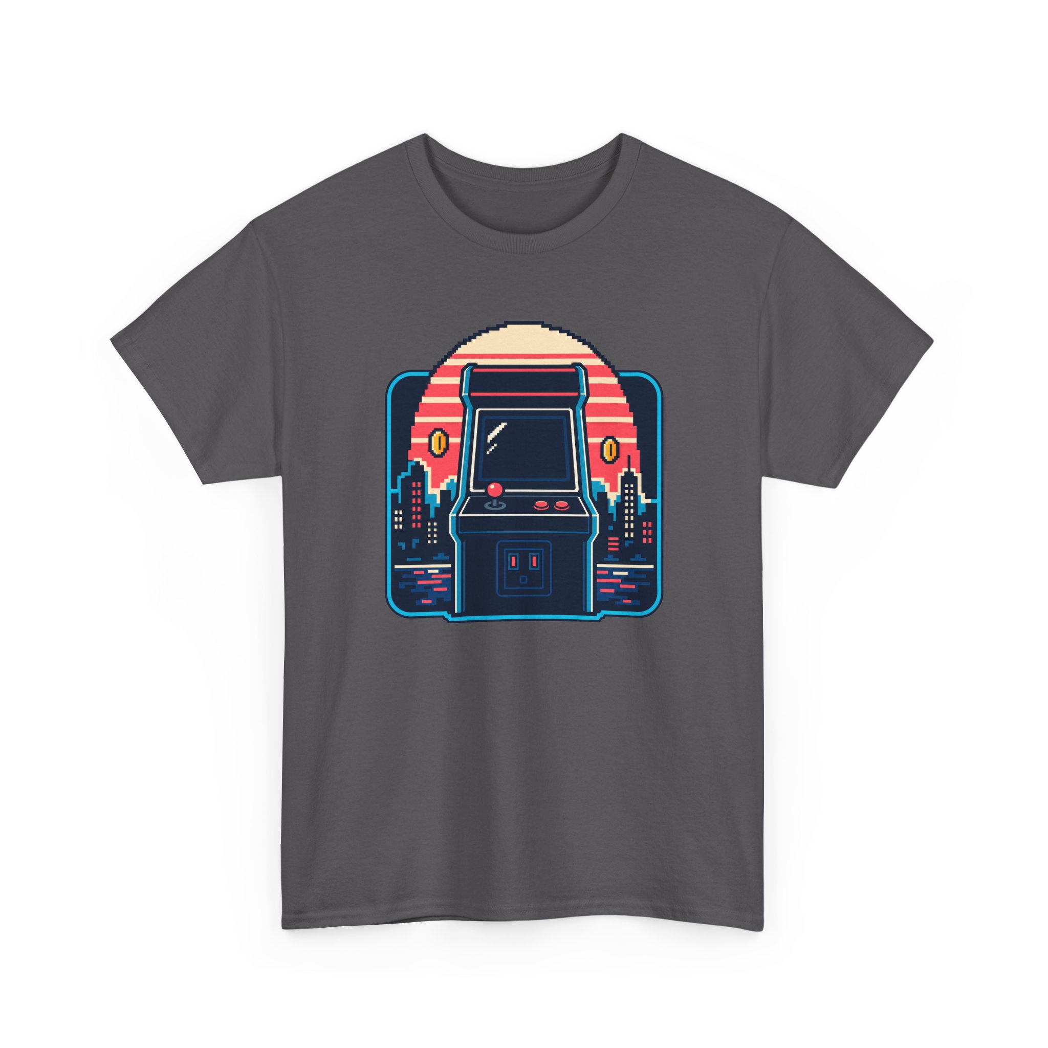 Neon Arcade Night T-Shirt — Black – Bild 2