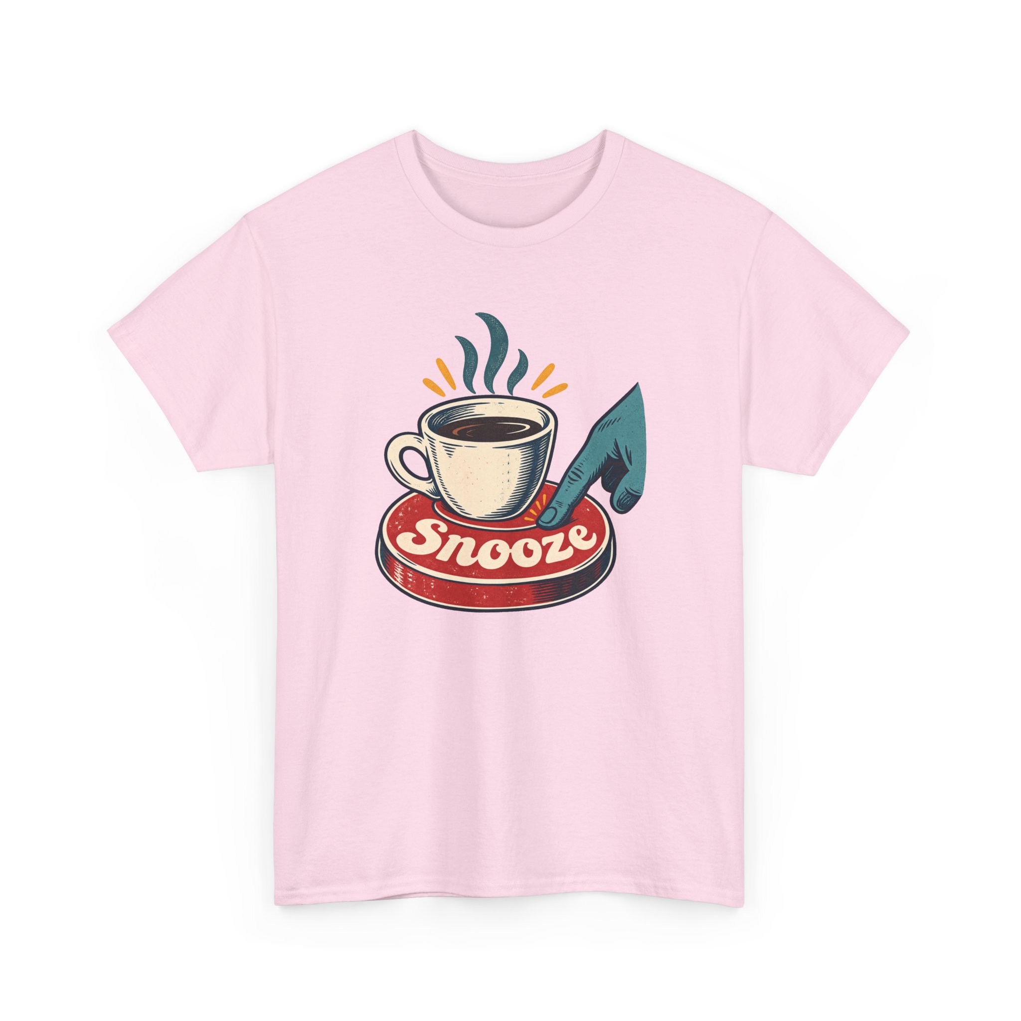 Snooze Button Espresso T-Shirt — White – Image 2