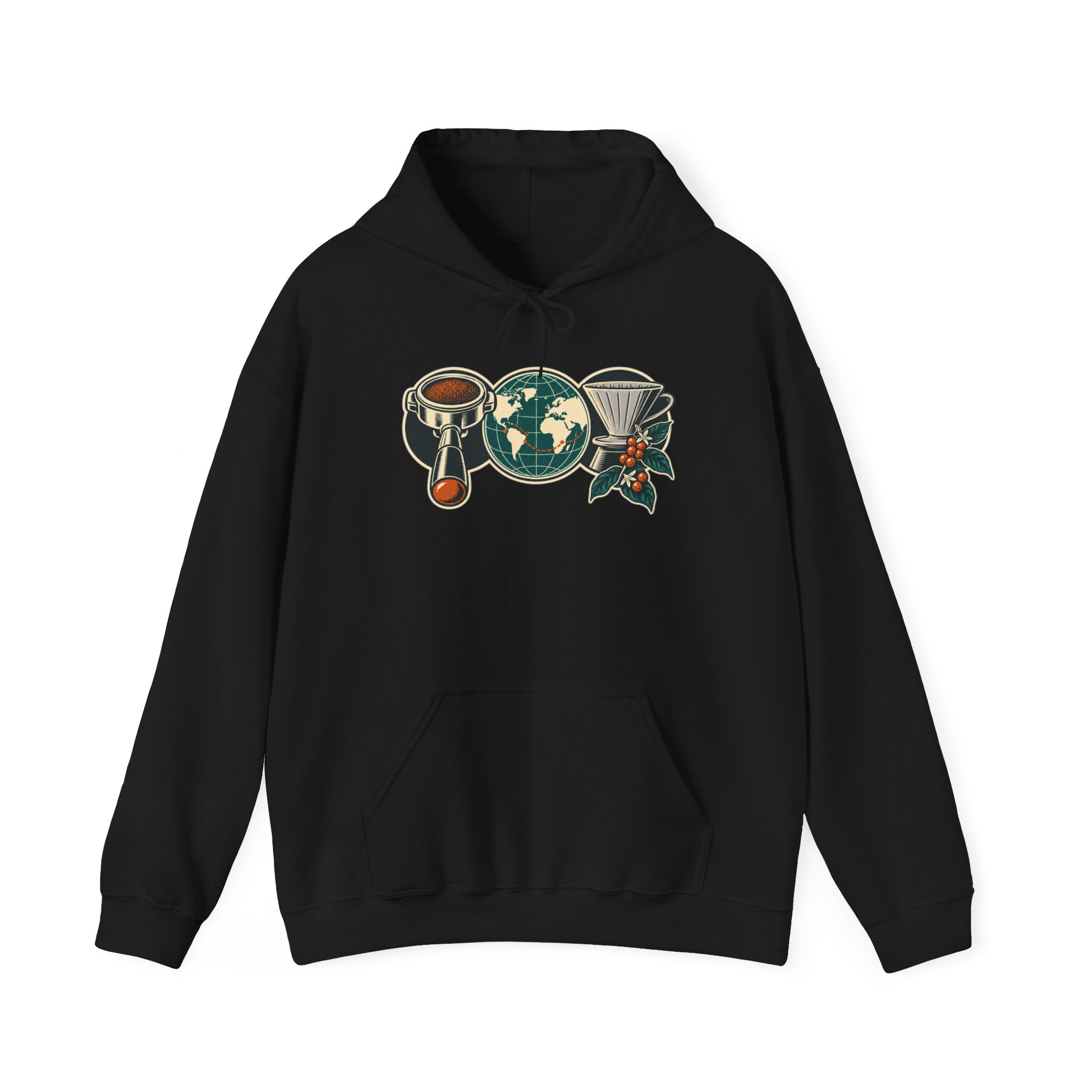 Sweat à capuche Coffee Codex Trio — Noir