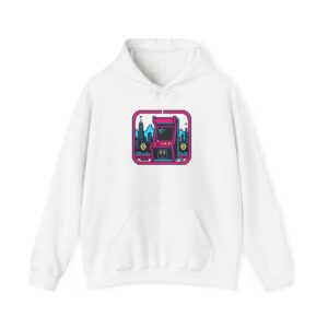 Neon Cabinet Night Hoodie — Weiß