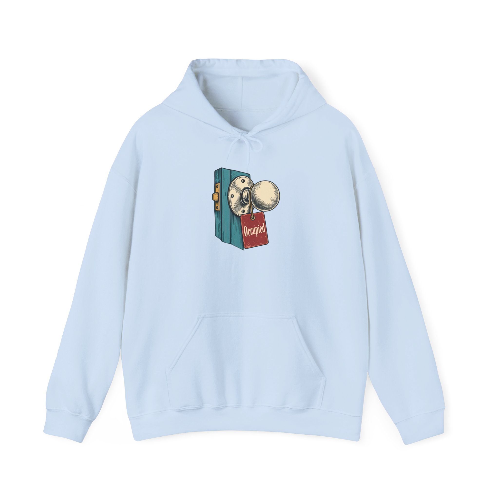 Occupied Door Hoodie — White - Image 2