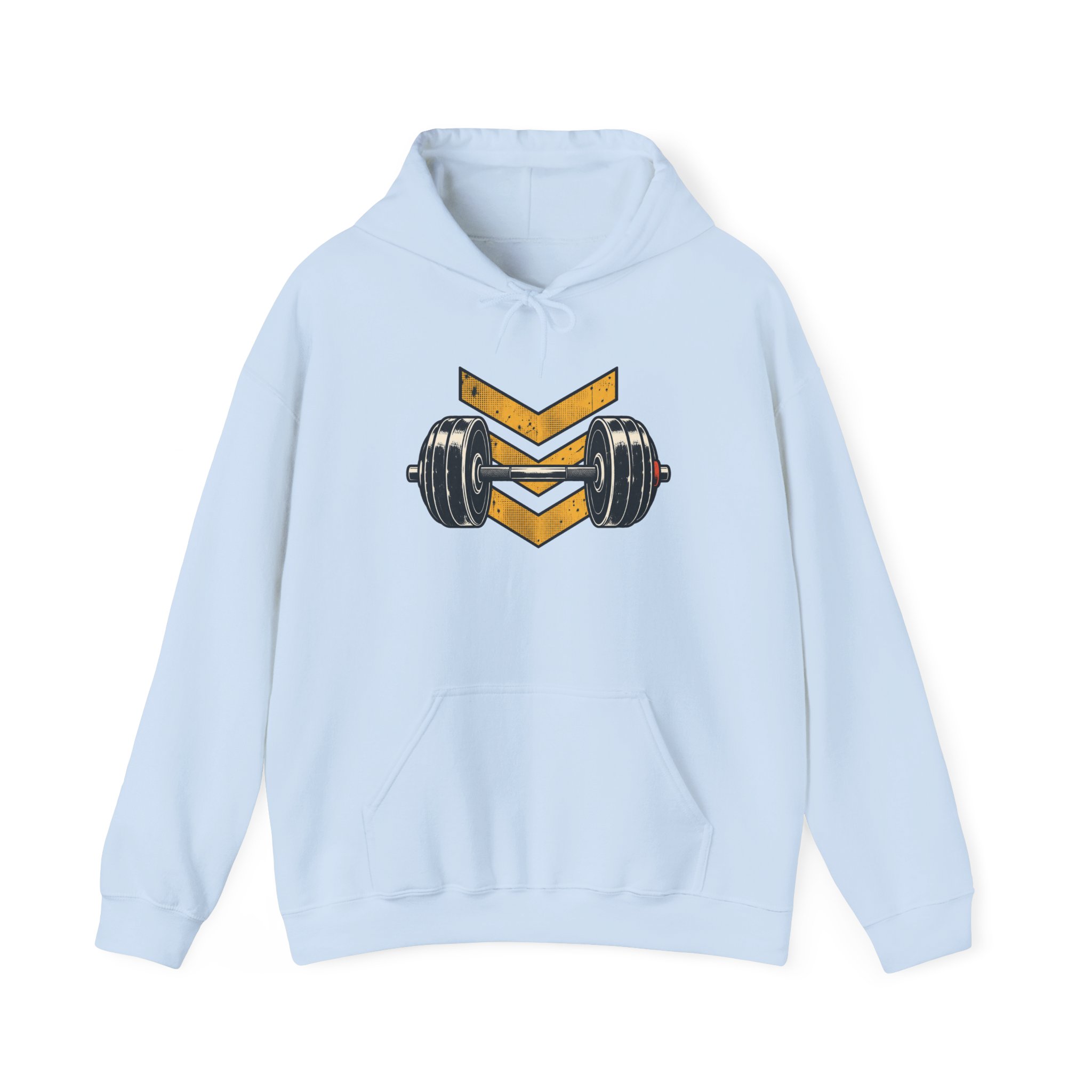 Retro Barbell Emblem Hoodie — White – Bild 2