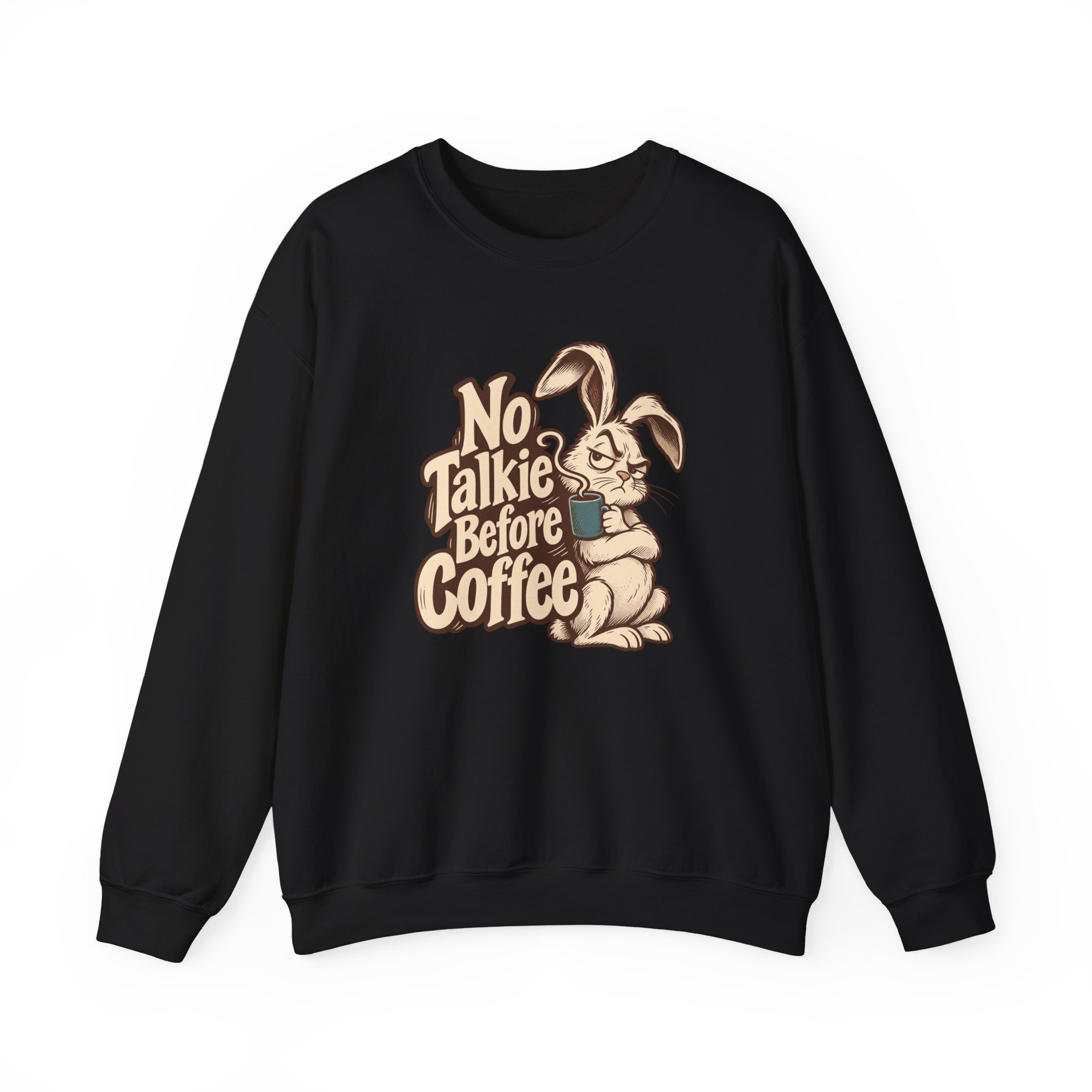 No Talkie Before Coffee Sweatshirt — Black