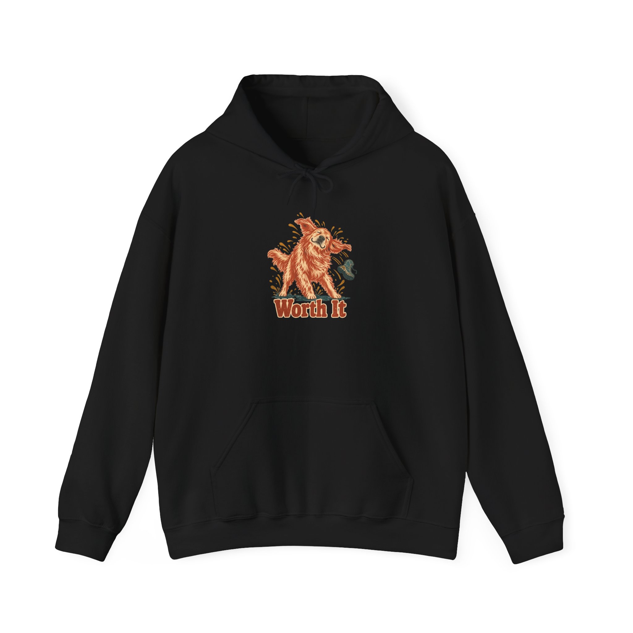 Wet Shake, Mud Boot Hoodie — Black