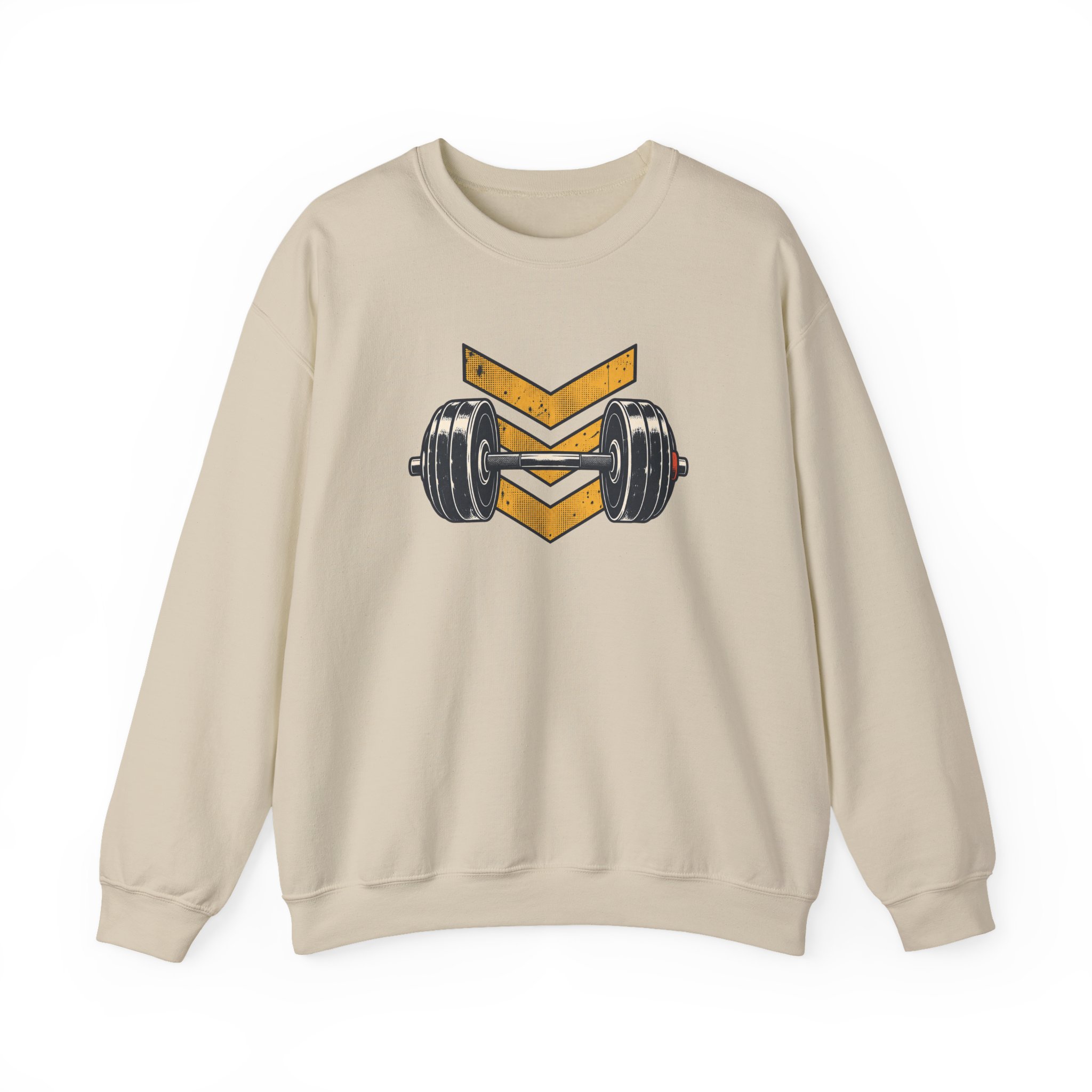 Retro Barbell Emblem Sweatshirt — White – Bild 4