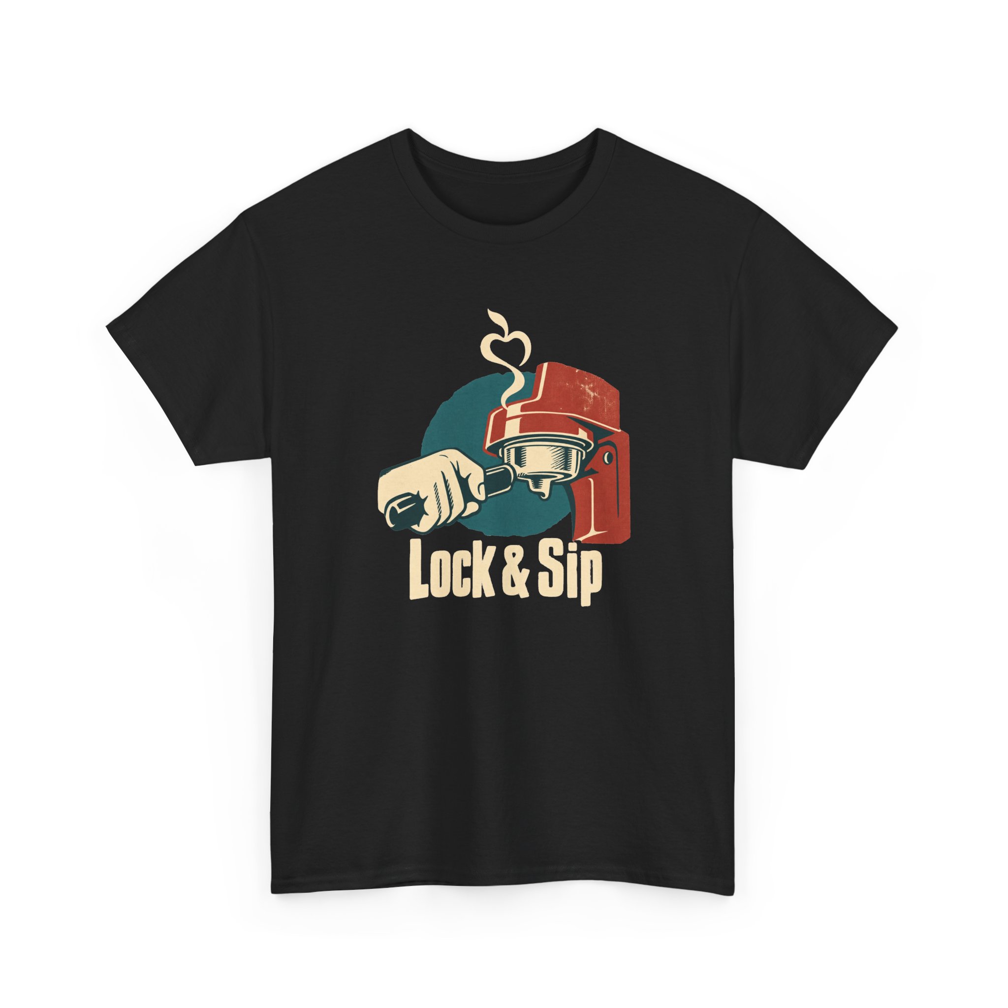 Lock & Sip T-Shirt — Schwarz