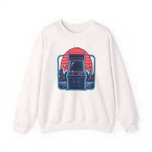 Neon Arcade Night Sweatshirt — Weiß