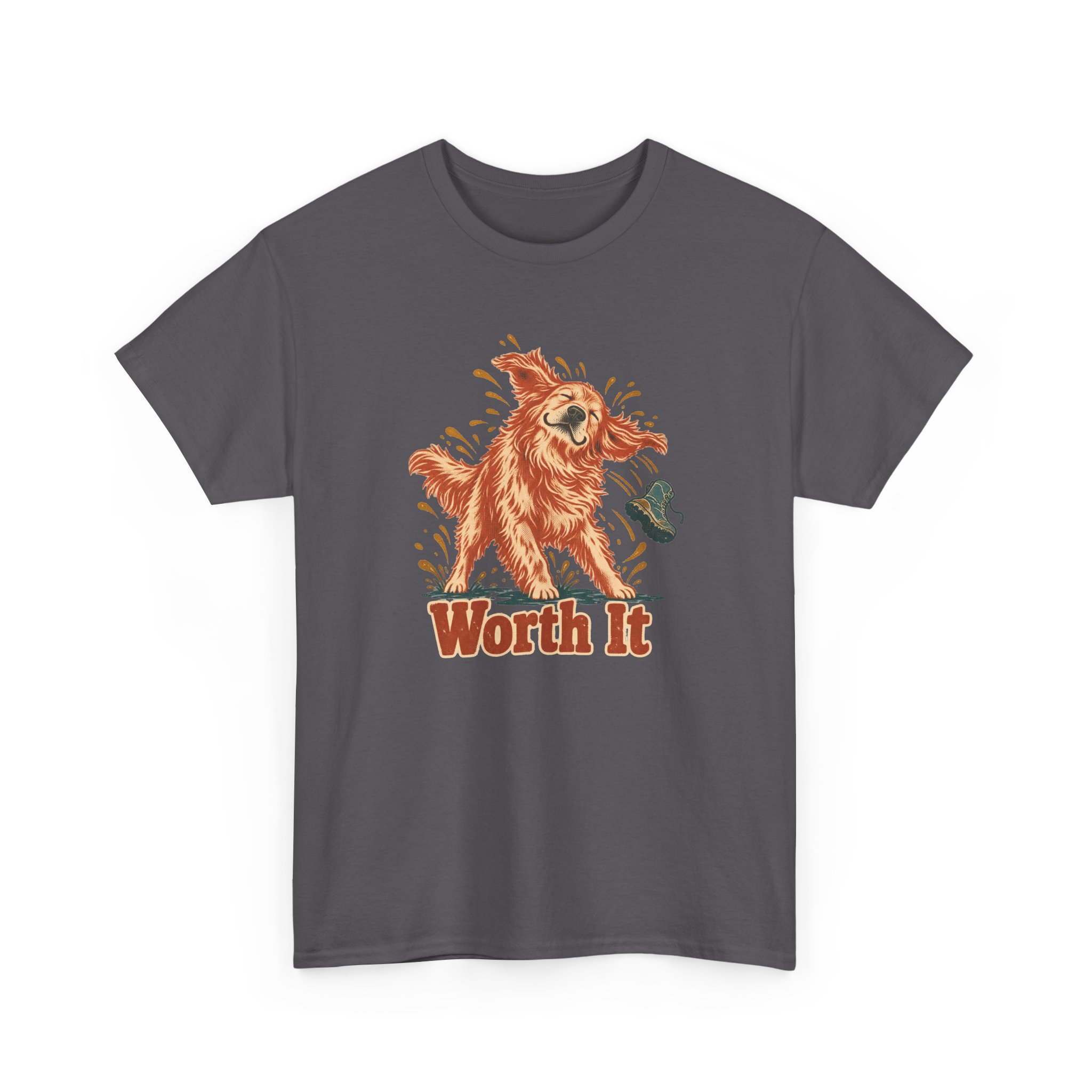 Wet Shake, Mud Boot T-Shirt — Black - Image 2