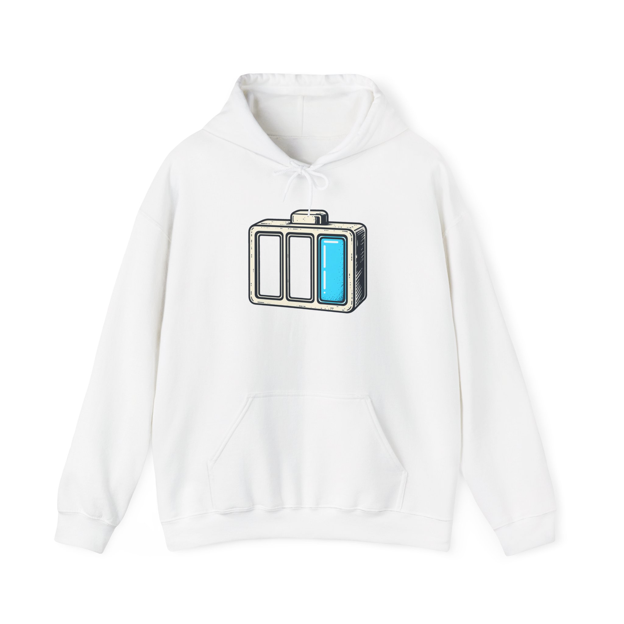 Sweat à capuche Half‑Charged — Blanc