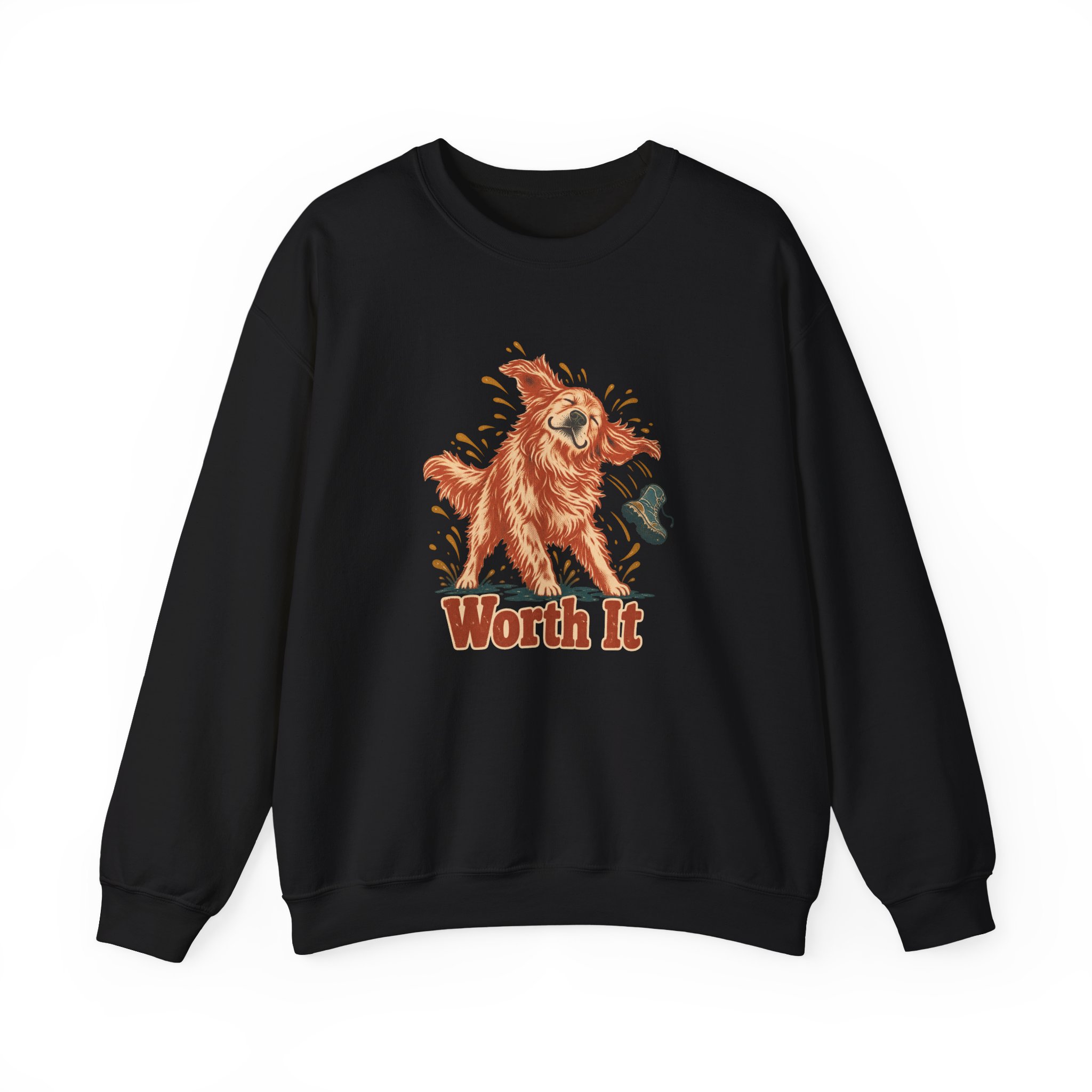 Wet Shake, Mud Boot Sweatshirt — Black