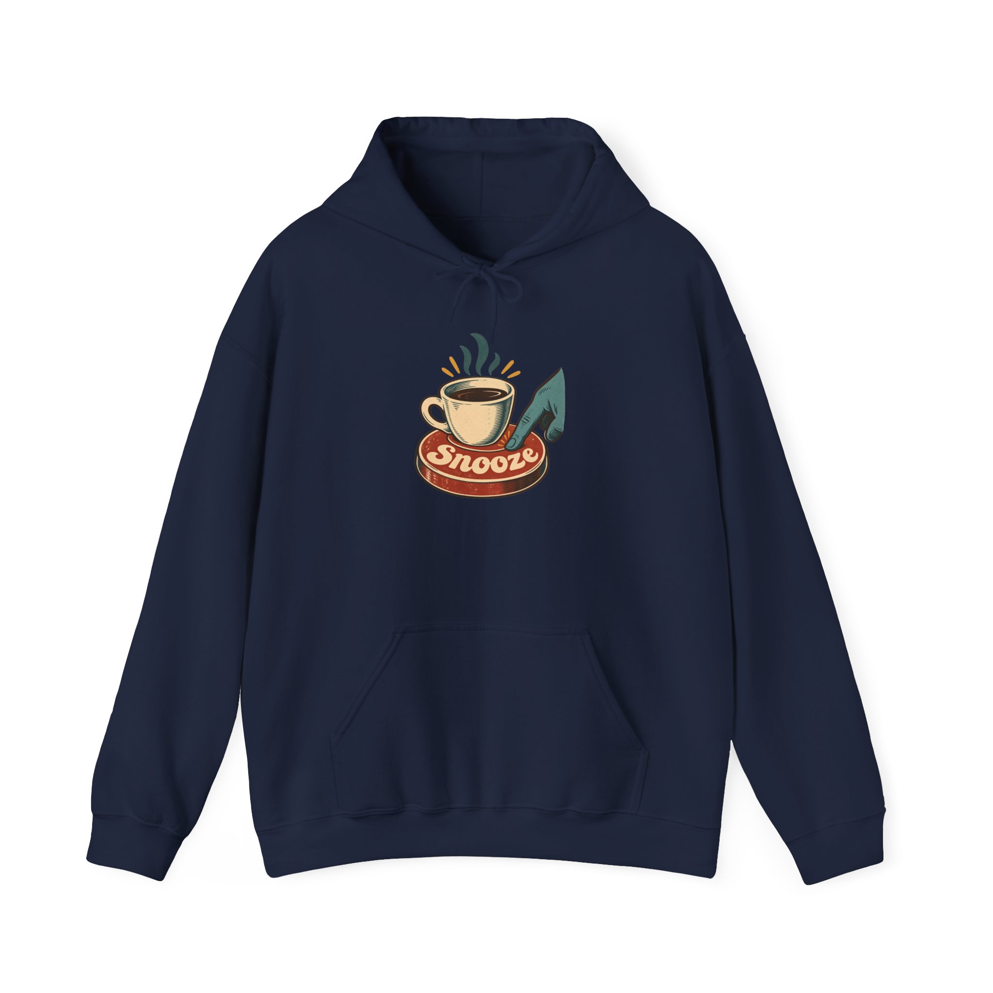 Snooze Button Espresso Hoodie — Black – Image 3