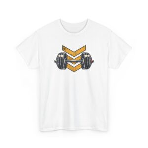Retro Barbell Emblem T-Shirt — Weiß