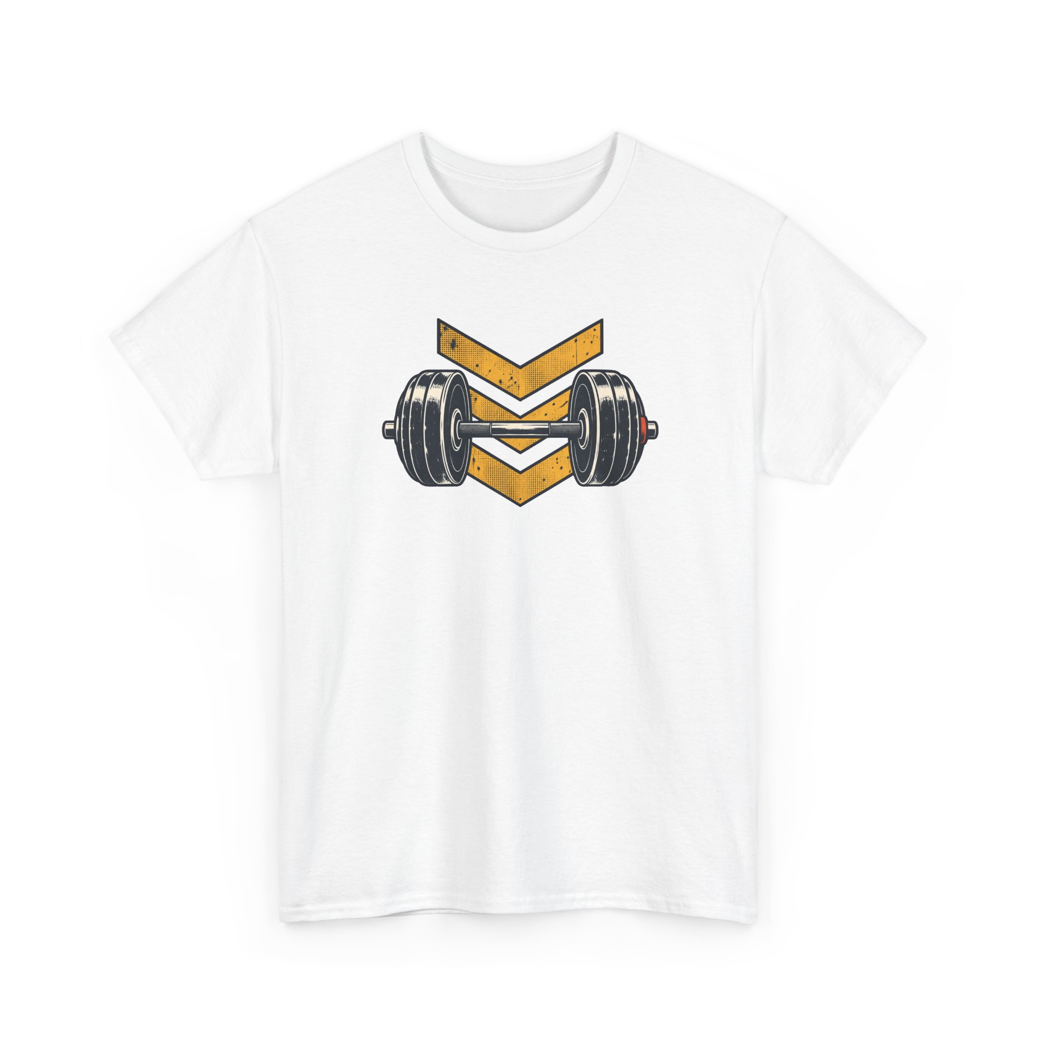 Retro Barbell Emblem T-Shirt — Weiß