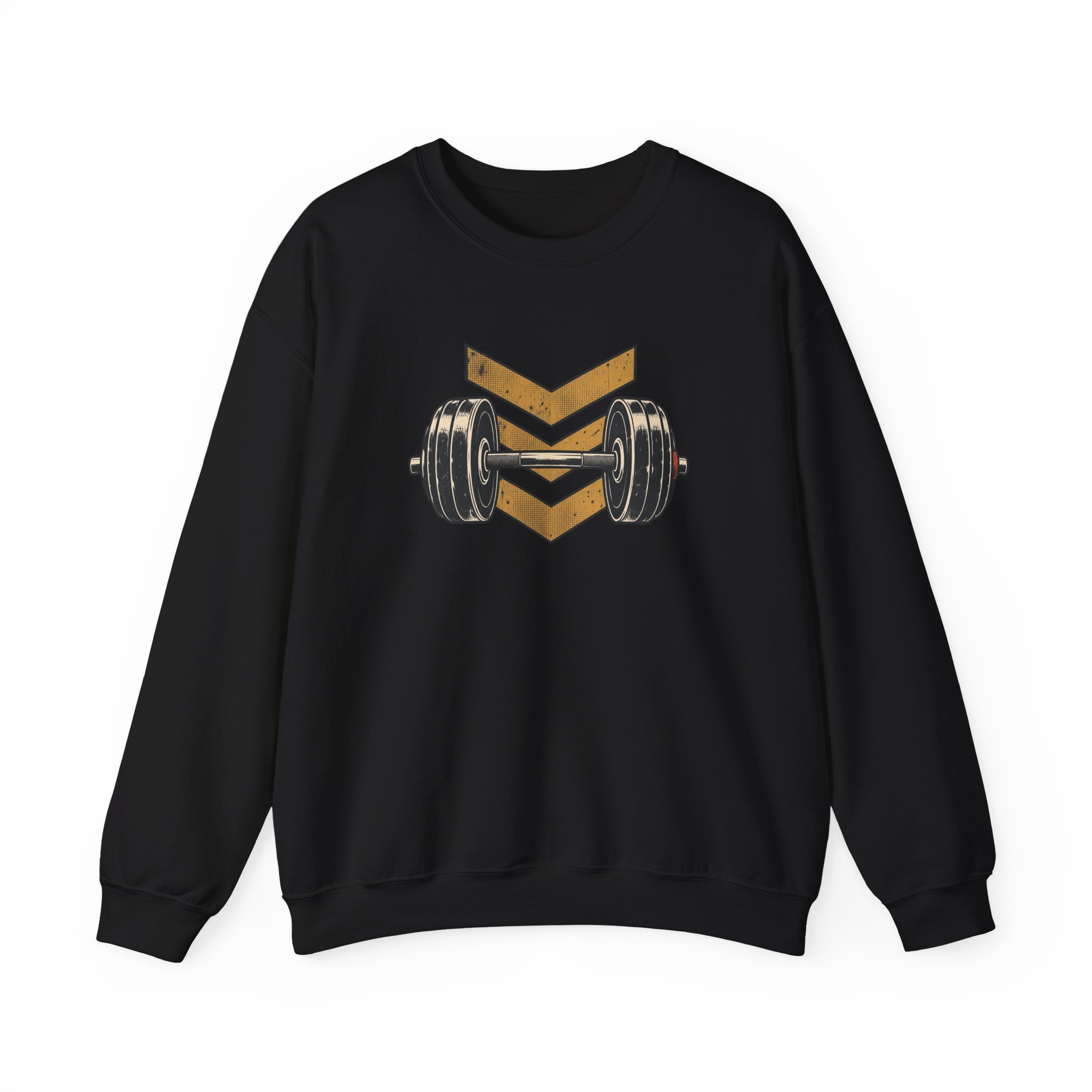 Retro Barbell Emblem Sweatshirt — Schwarz