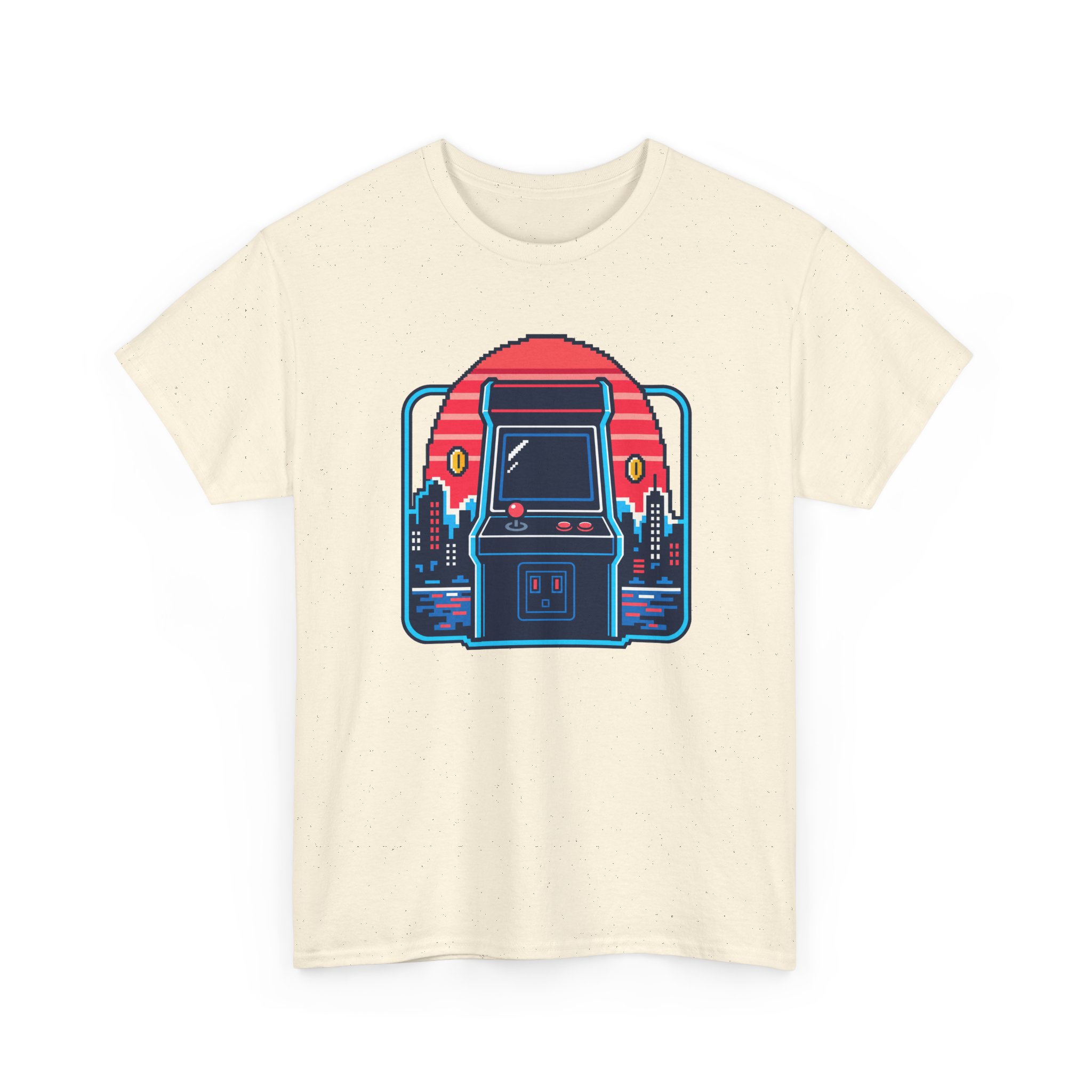 Neon Arcade Night T-Shirt — White – Bild 3