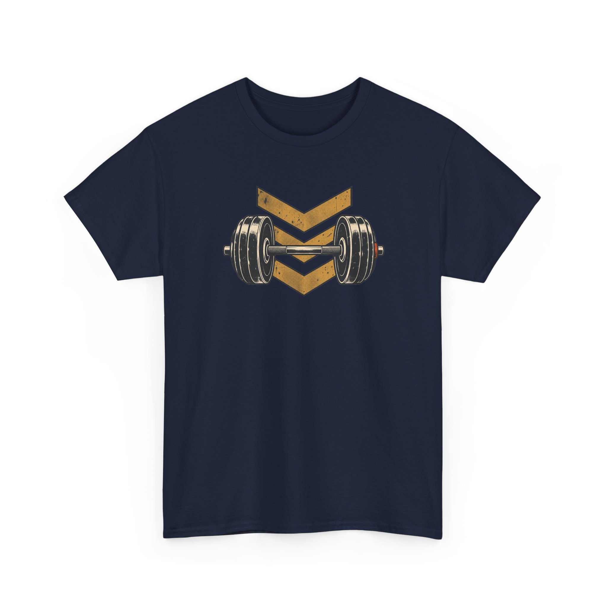 Retro Barbell Emblem T-Shirt — Black – Bild 3