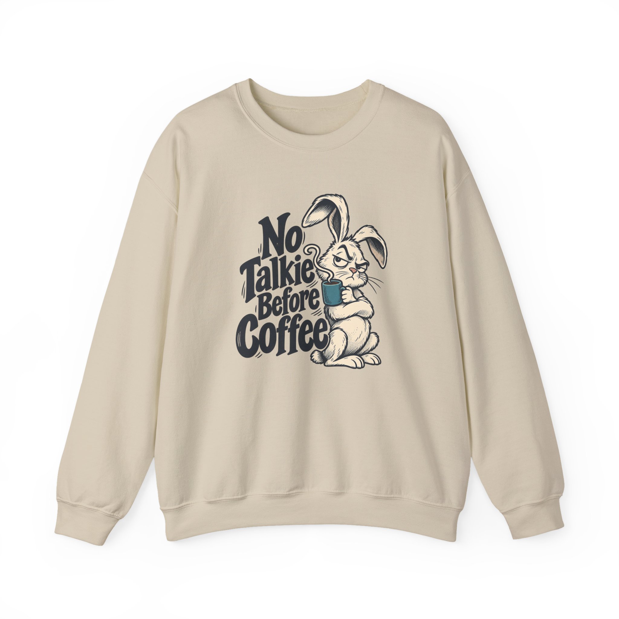 No Talkie Before Coffee Sweatshirt — White - Image 4