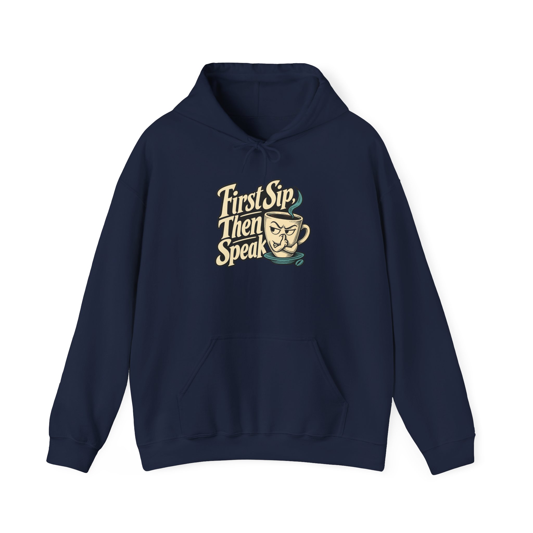 First Sip, Then Speak Hoodie — Black – Bild 3