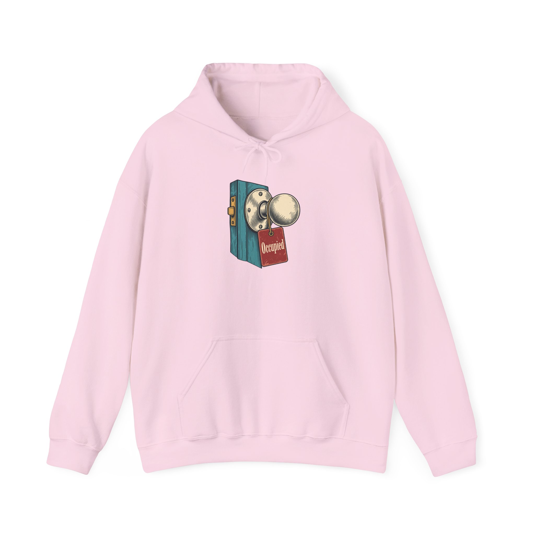 Occupied Door Hoodie — White - Image 3