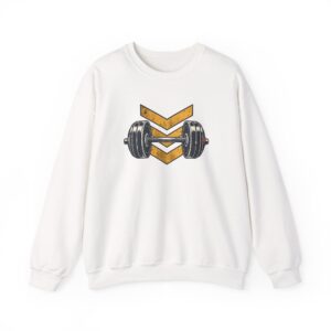 Retro Barbell Emblem Sweatshirt — Weiß